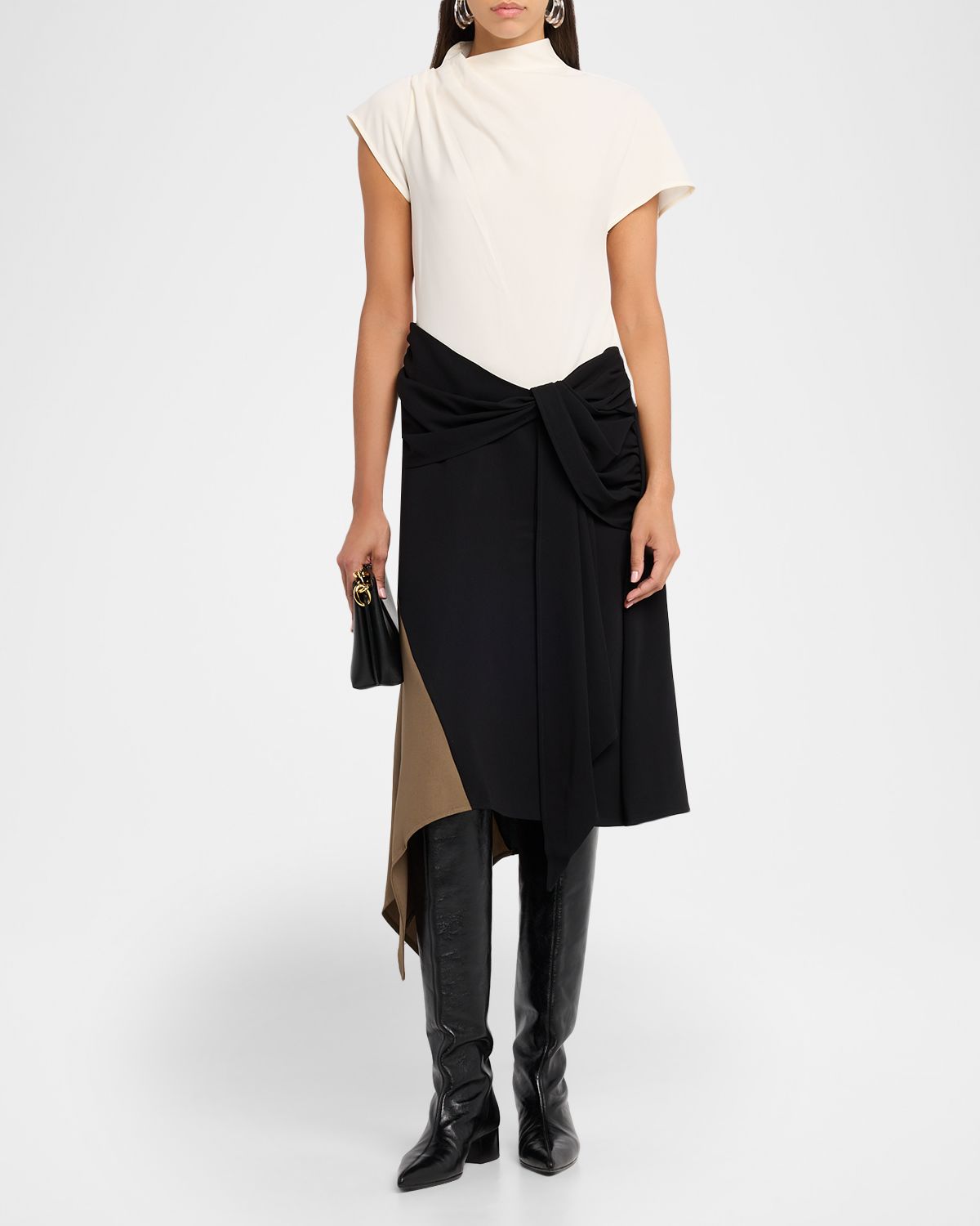 STAUD Davina Asymmetric Midi Dress | Thumbnail 5 STAUD Davina Asymmetric Midi Dress | Thumbnail 5