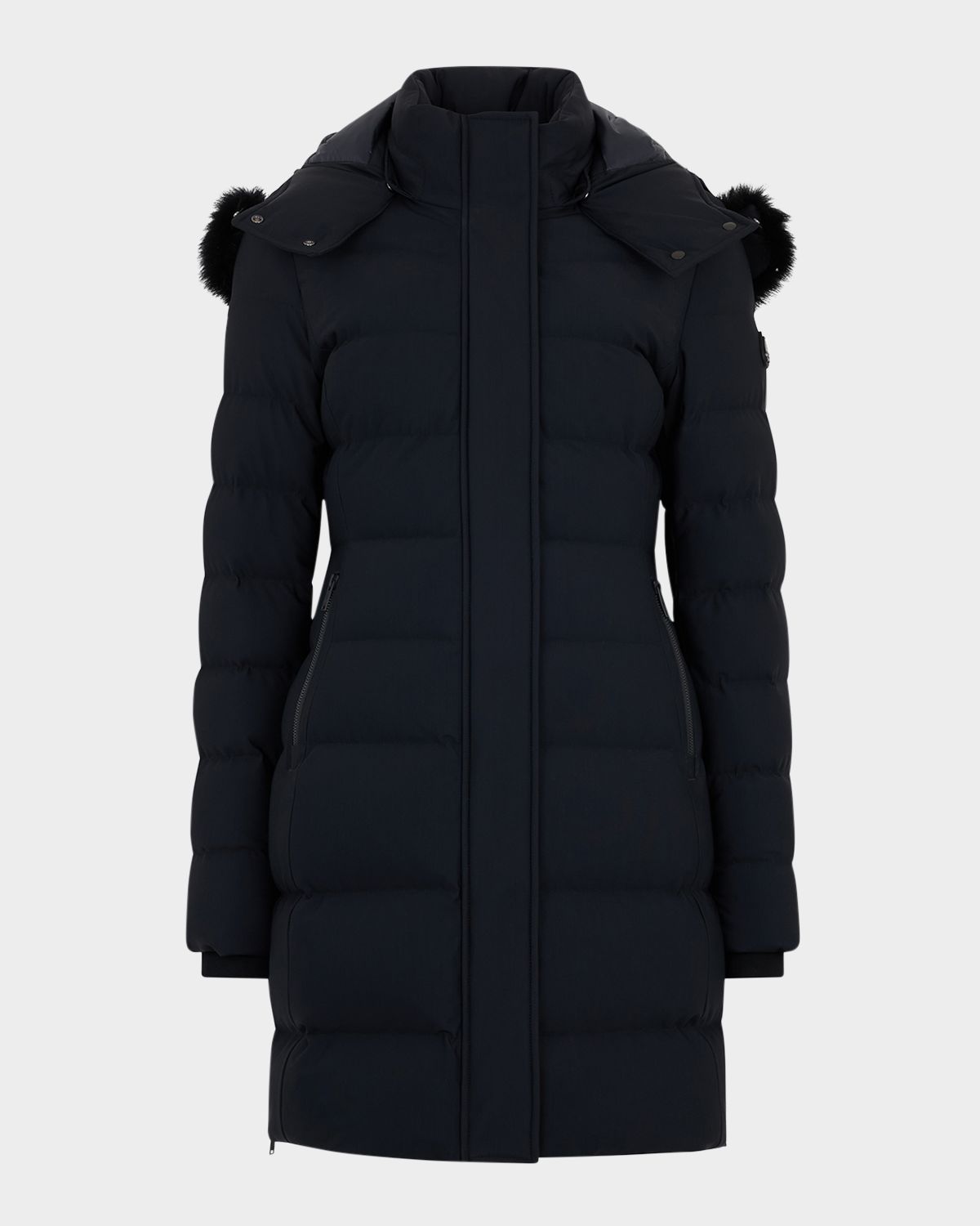 Moose Knuckles Watershed 3 Down Parka with Detachable Hood & Shearling Trim