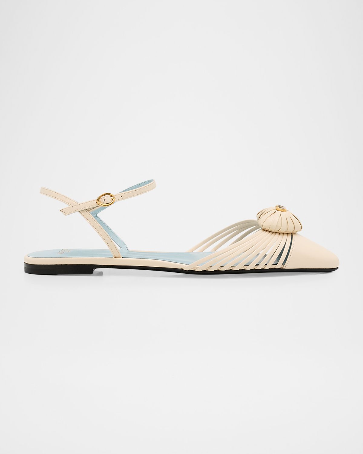 Valentino Garavani VLogo Coeur Royal Leather Flats