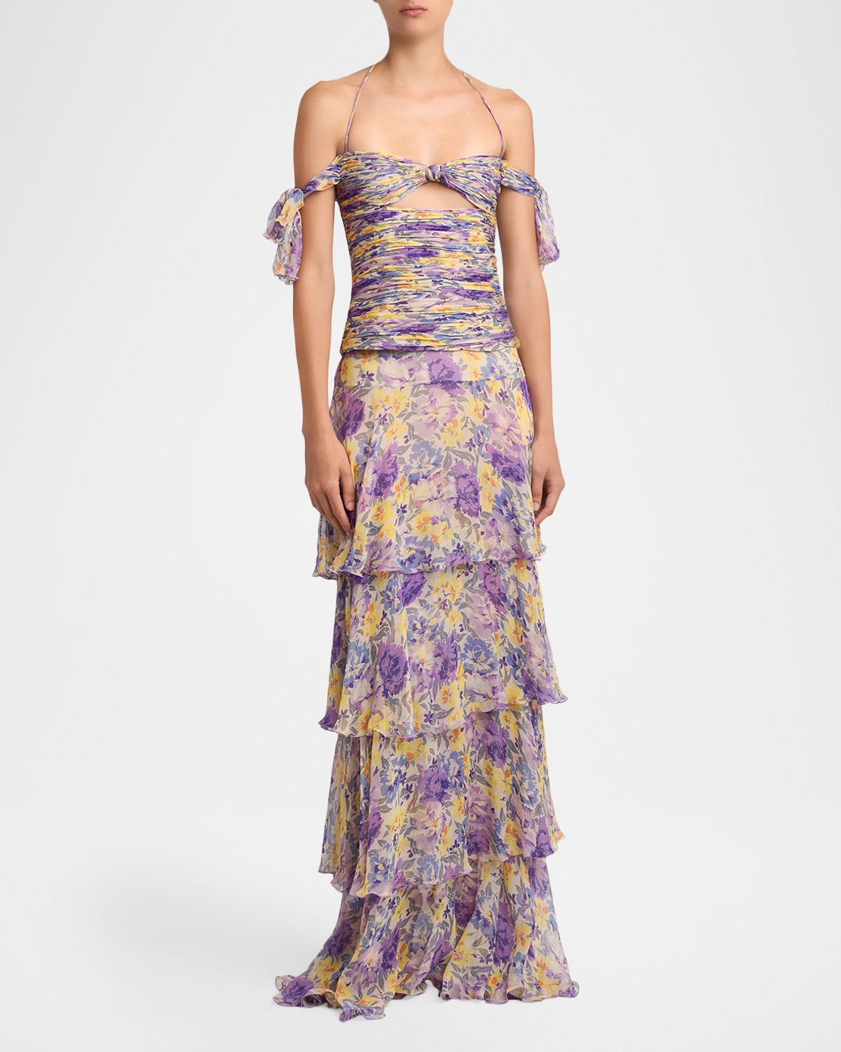 Valentino Garavani Tiered Floral Silk Chiffon Maxi Skirt | Thumbnail 5 Valentino Garavani Tiered Floral Silk Chiffon Maxi Skirt | Thumbnail 5