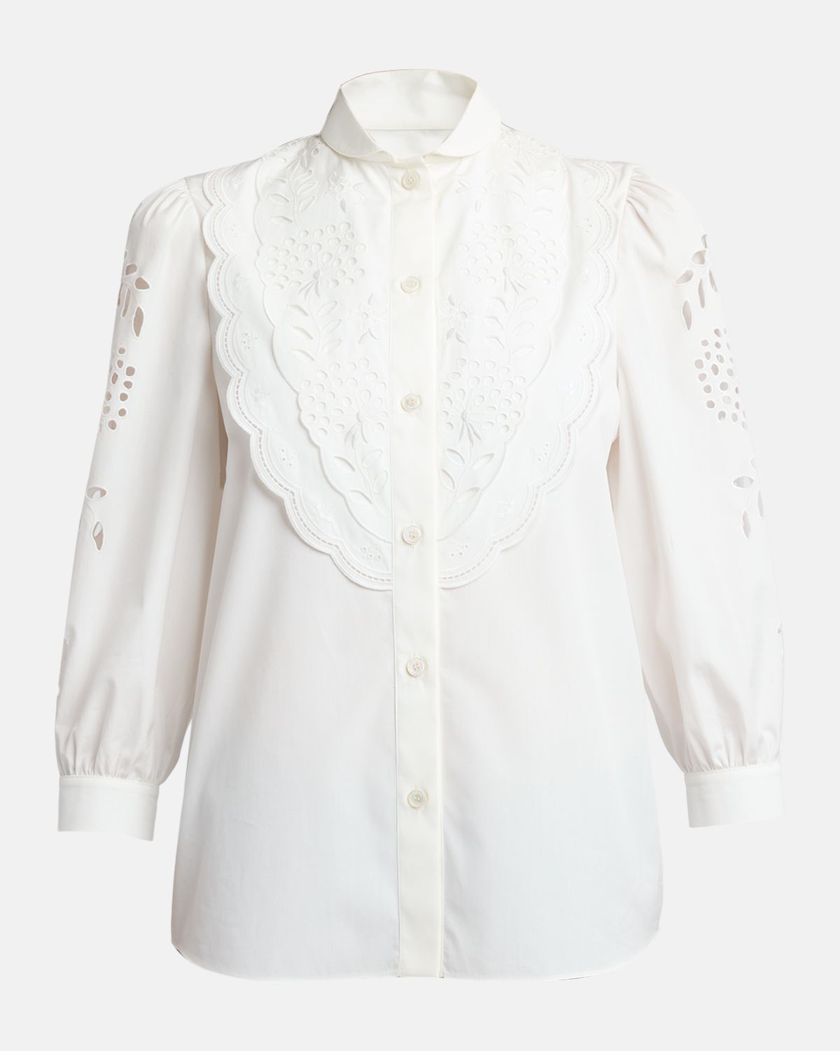 Valentino Garavani Broderie Anglaise Poplin Button-Down Shirt