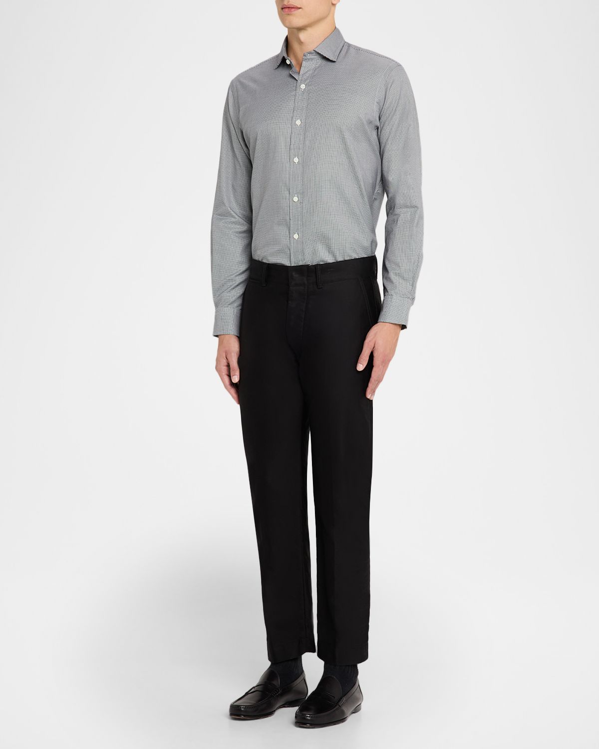 Polo Ralph Lauren Men 's Classic Fit Micro-Houndstooth Twill Button-Down Shirt