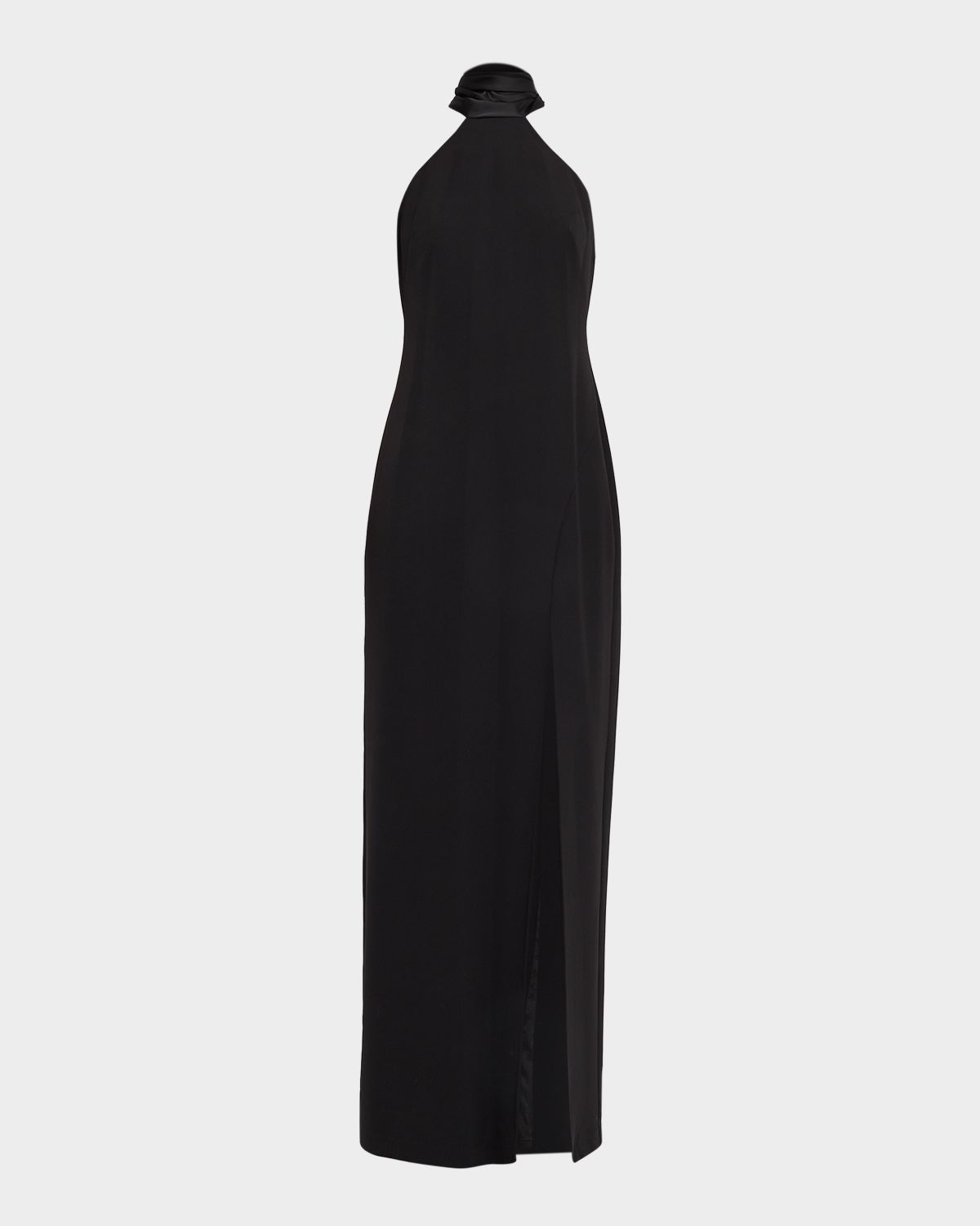 Aidan Mattox Draped Bonded Crepe Column Gown