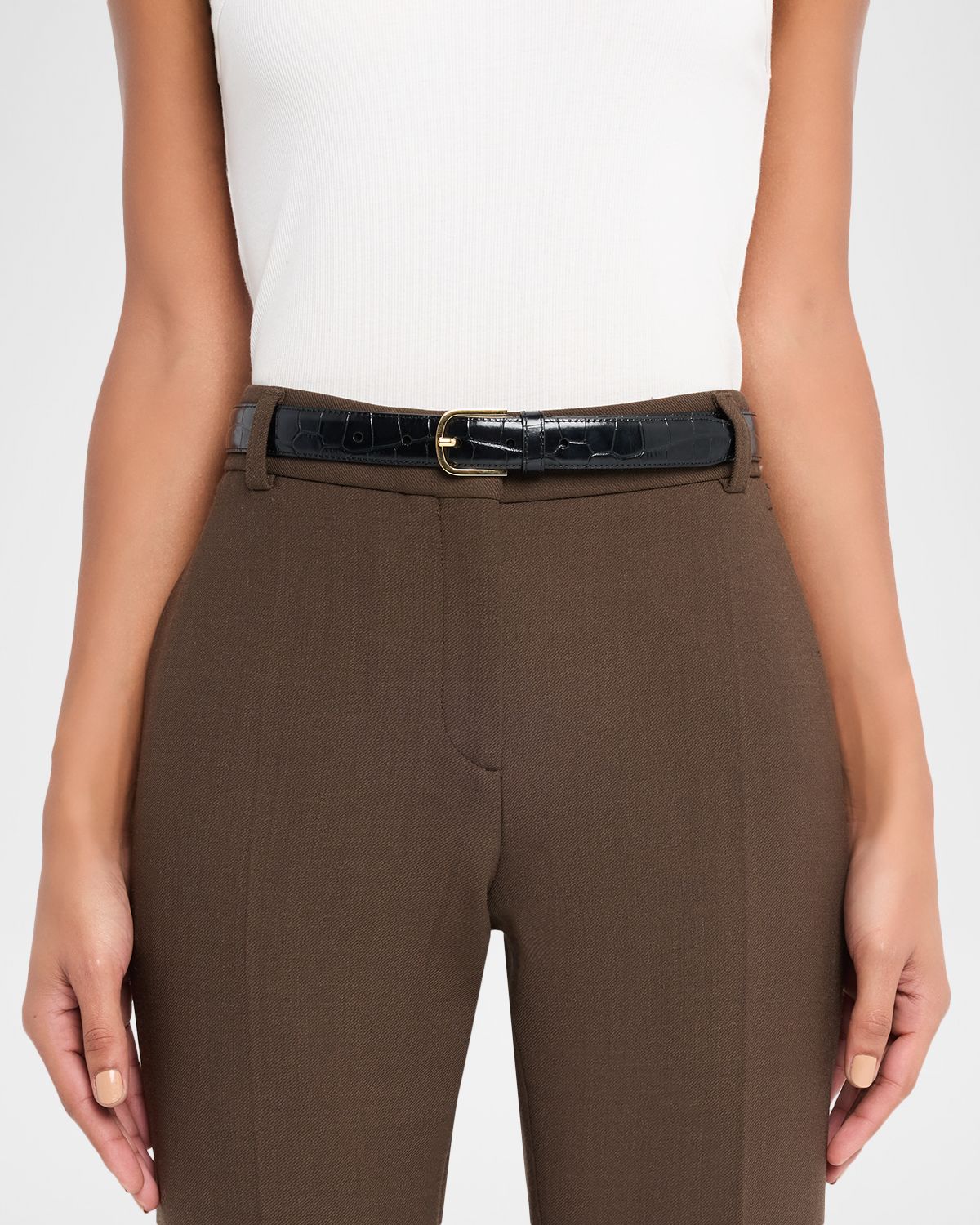Toteme Slim Croc-Embossed Leather Belt | Thumbnail 5 Toteme Slim Croc-Embossed Leather Belt | Thumbnail 5