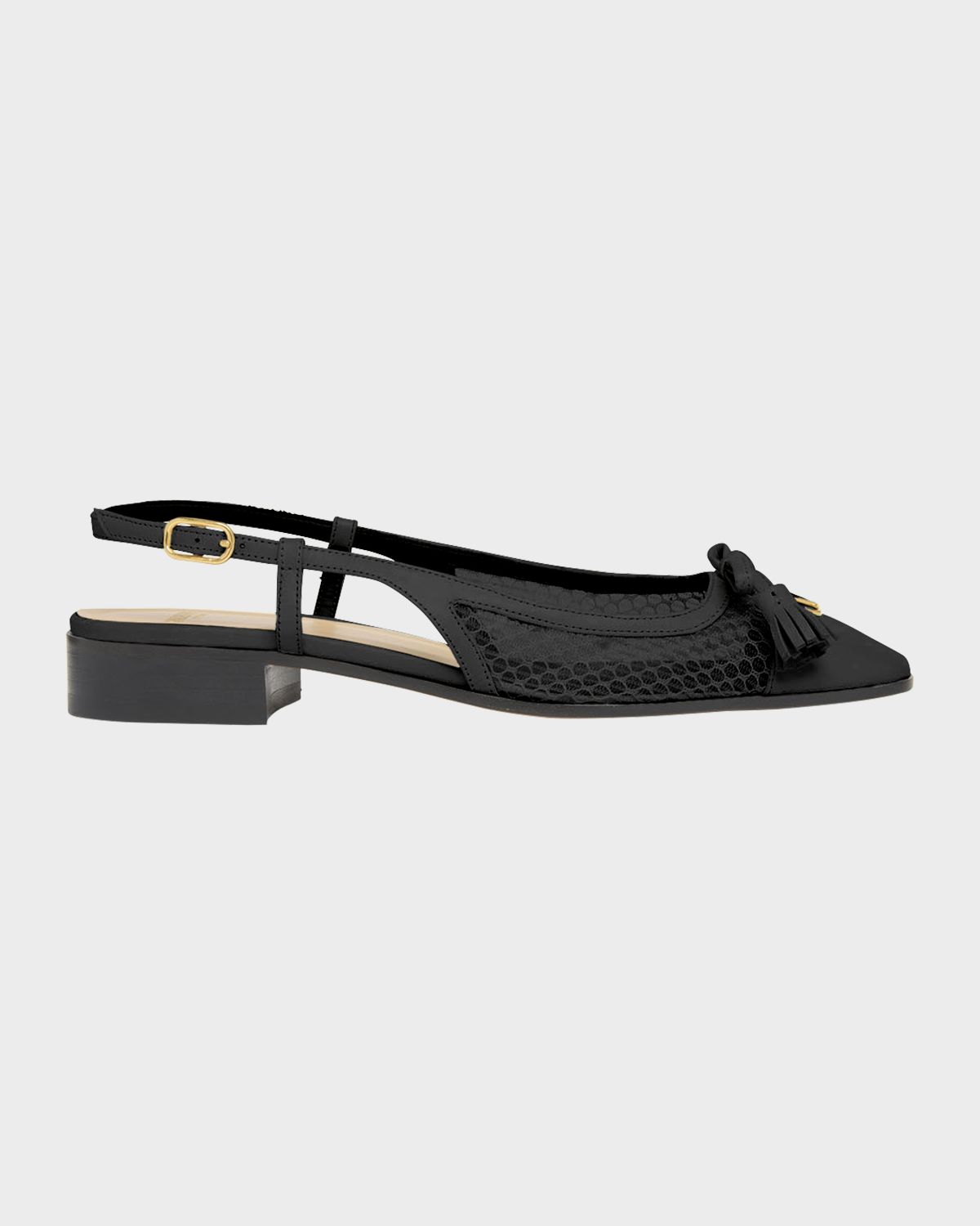 Valentino Garavani 25mm VLogo Signature Valet Mesh and Leather Ballerina Flats