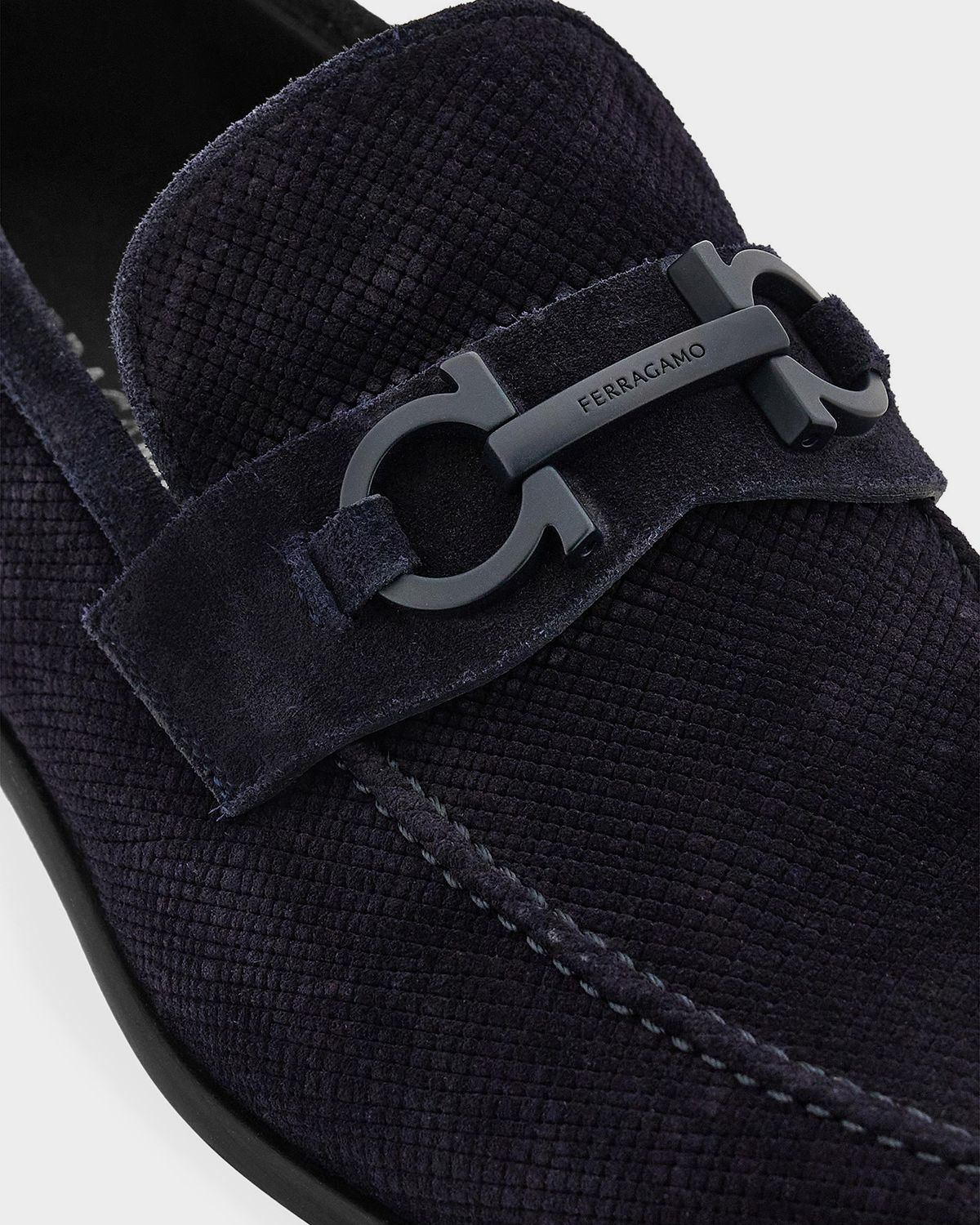 Ferragamo Men 's Gancini-Ornament Suede Moccasin Loafers