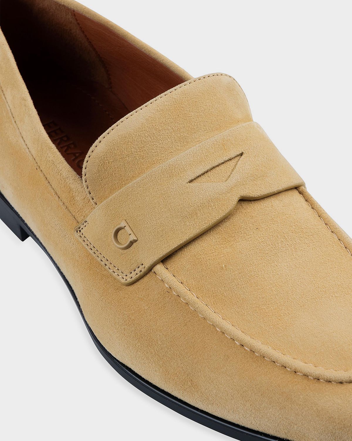 Ferragamo Men 's Tiberio Suede Penny Loafers