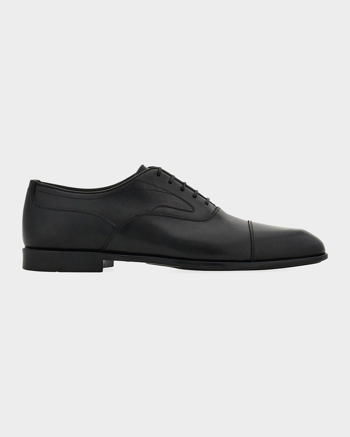 Ferragamo Men 's Trinity Leather Cap-Toe Derby Shoes