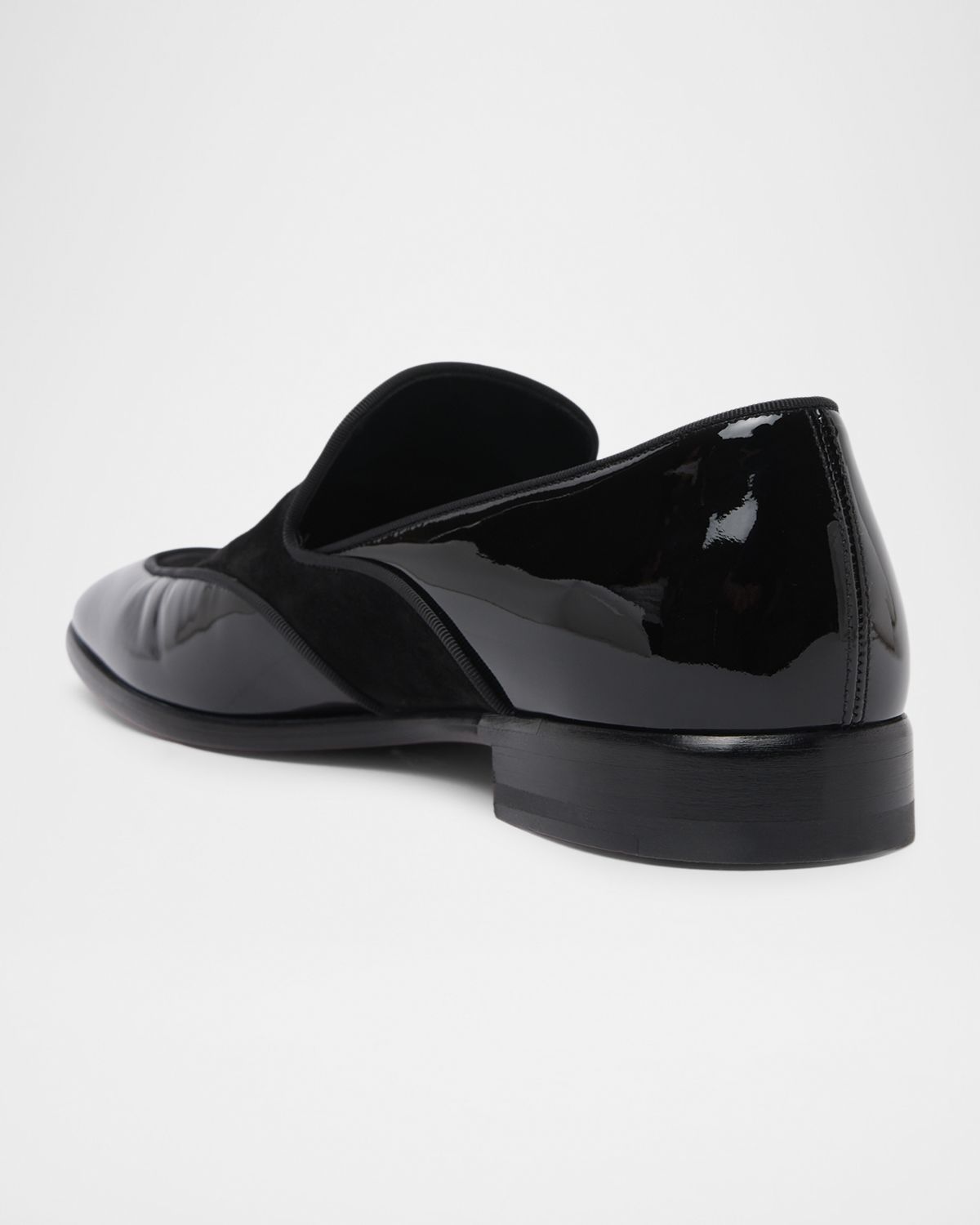 Christian Louboutin Men 's Yaki Patent Leather & Suede Loafers