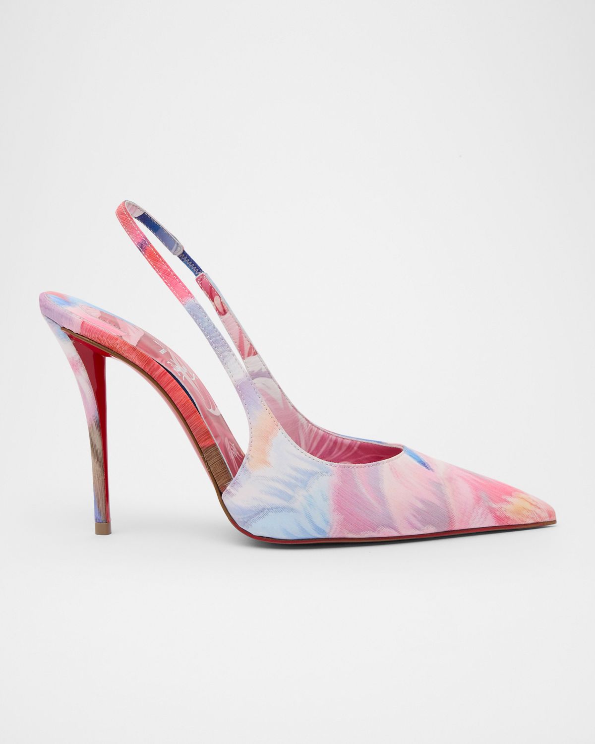 Christian Louboutin 100mm Miss Z Floral Slingback Pumps
