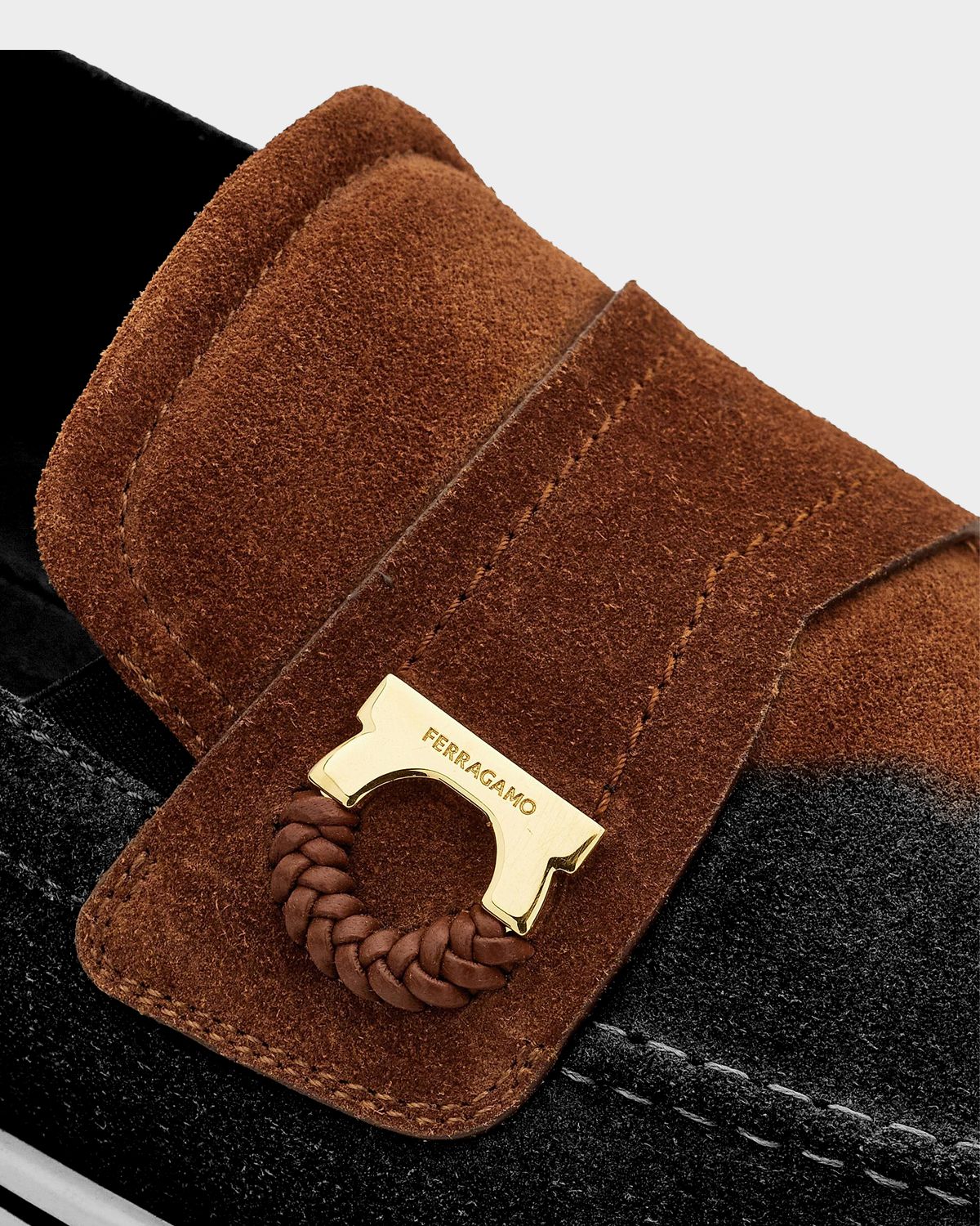 Ferragamo Men 's Suede Boat Shoe Loafers with Gancini