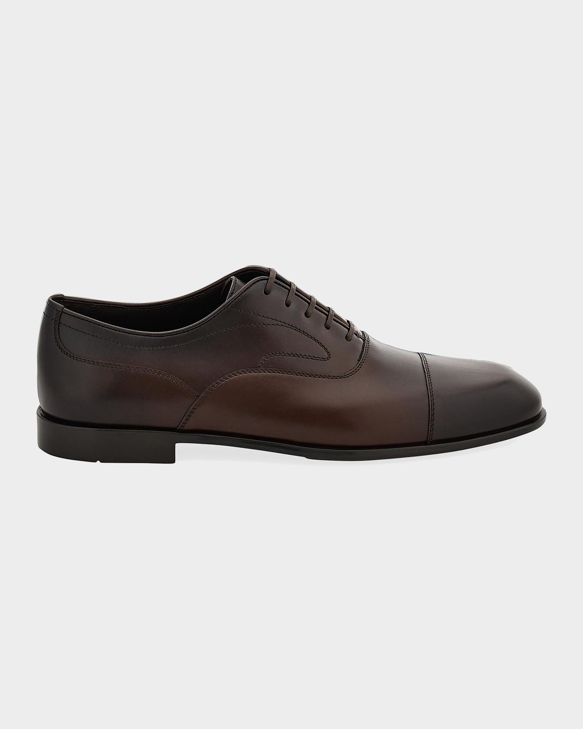 Ferragamo Men 's Trinity Leather Cap-Toe Derby Shoes