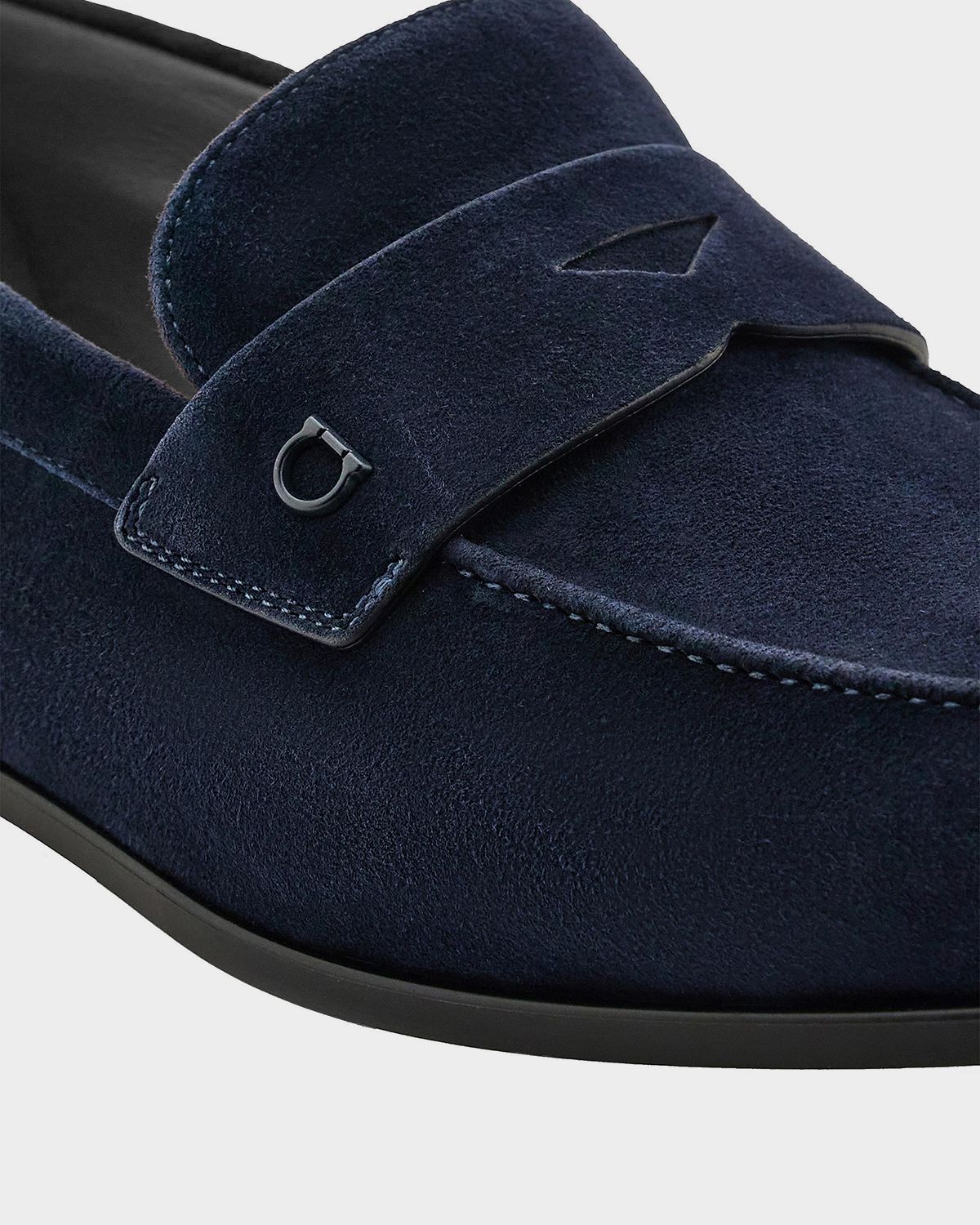 Ferragamo Men 's Tiberio Suede Penny Loafers