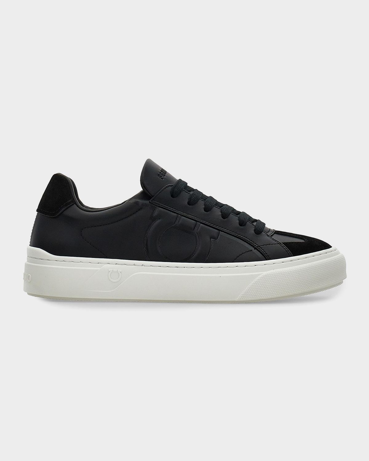 Ferragamo Men 's Gancini Leather Low-Top Sneakers