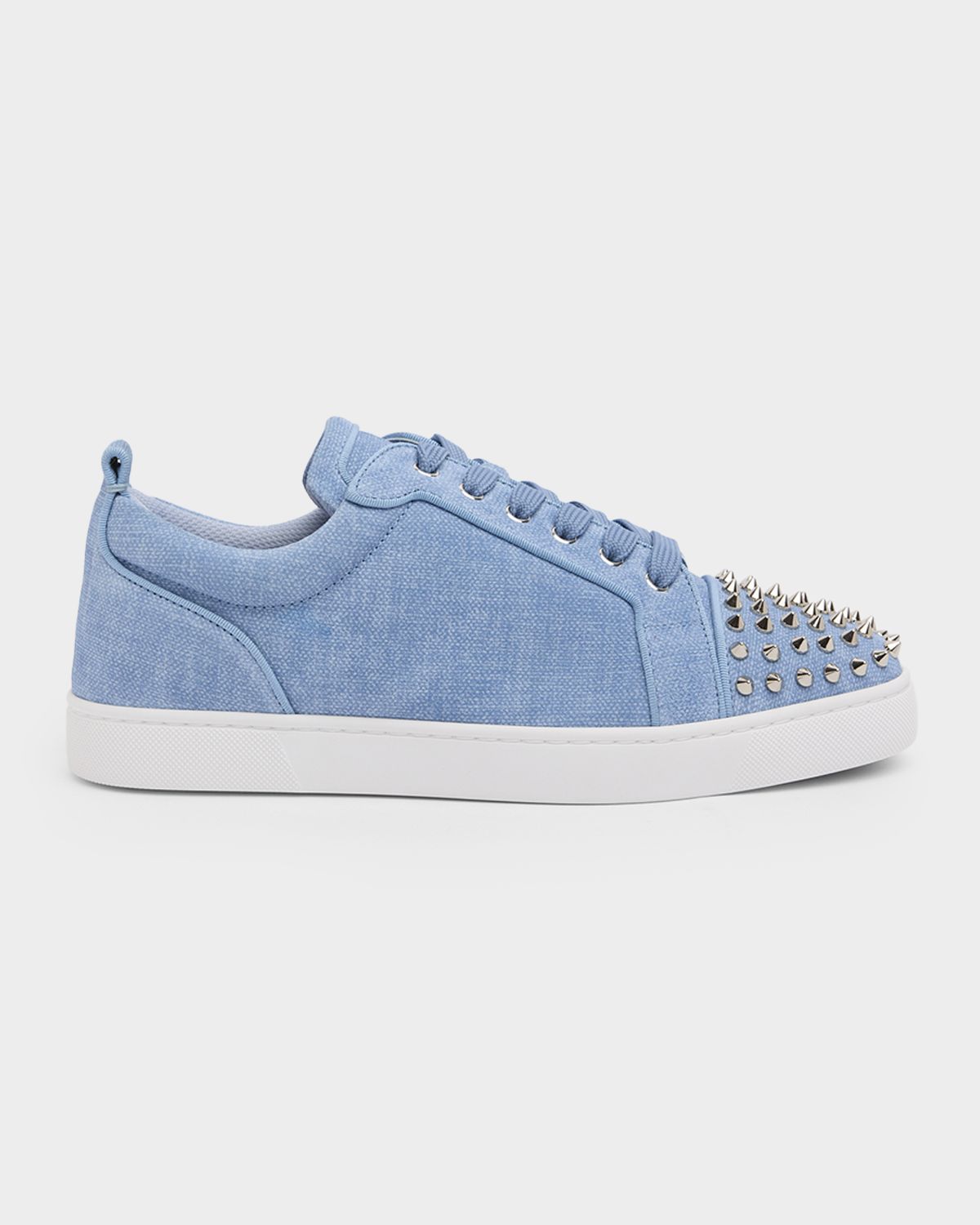 Christian Louboutin Men 's Louis Junior Spikes Knit Low-Top Sneakers