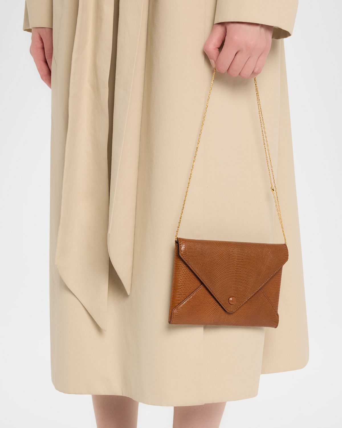 THE ROW Envelope Flap Clutch Bag in Embossed Leather | Thumbnail 6