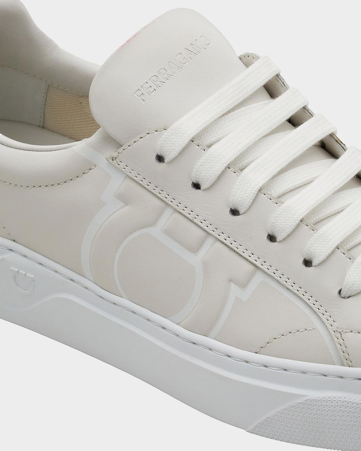 Ferragamo Men 's Gancini Leather Low-Top Sneakers