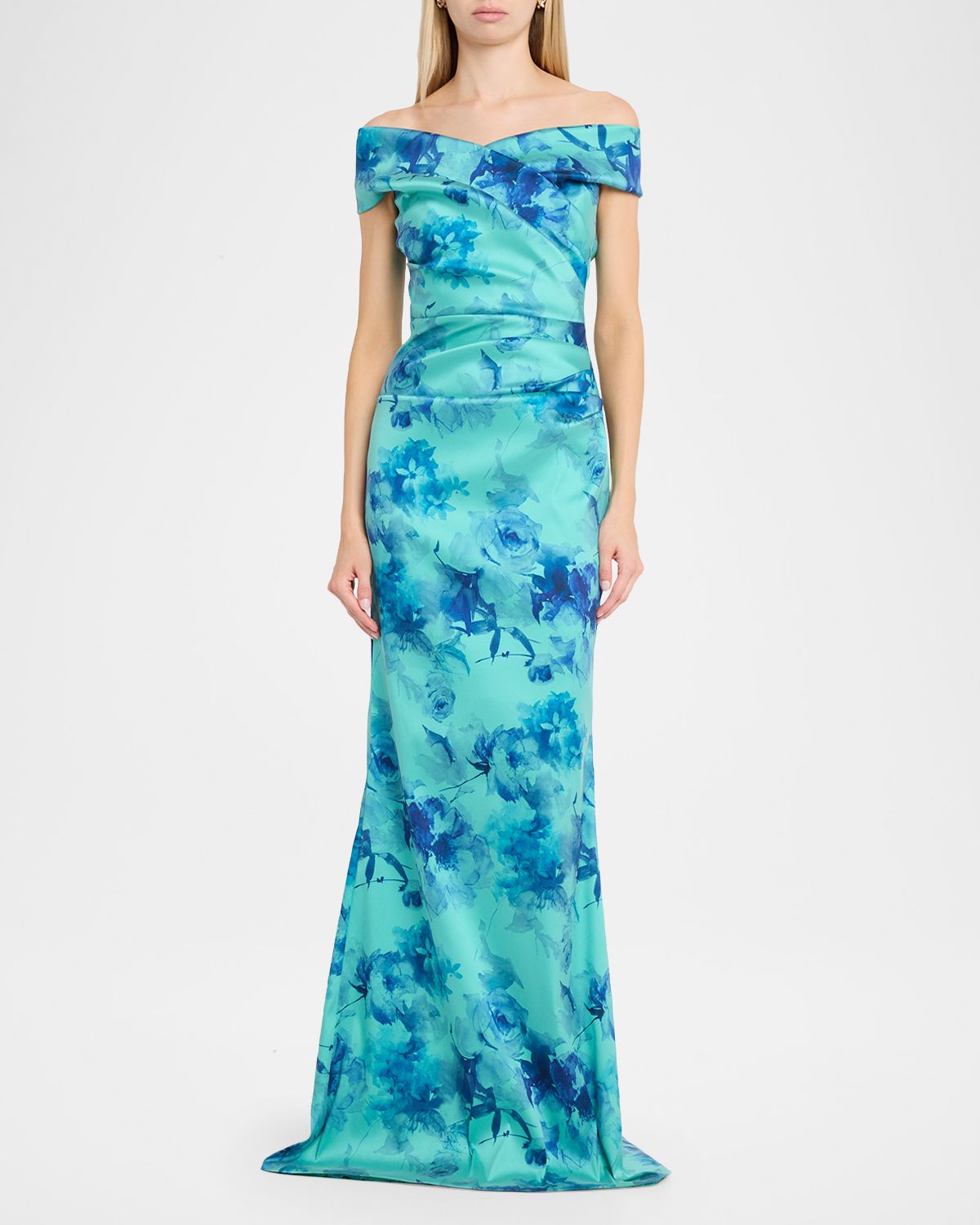 Rickie Freeman for Teri Jon Off-Shoulder Floral Gazar Column Gown | Thumbnail 5 Rickie Freeman for Teri Jon Off-Shoulder Floral Gazar Column Gown | Thumbnail 5