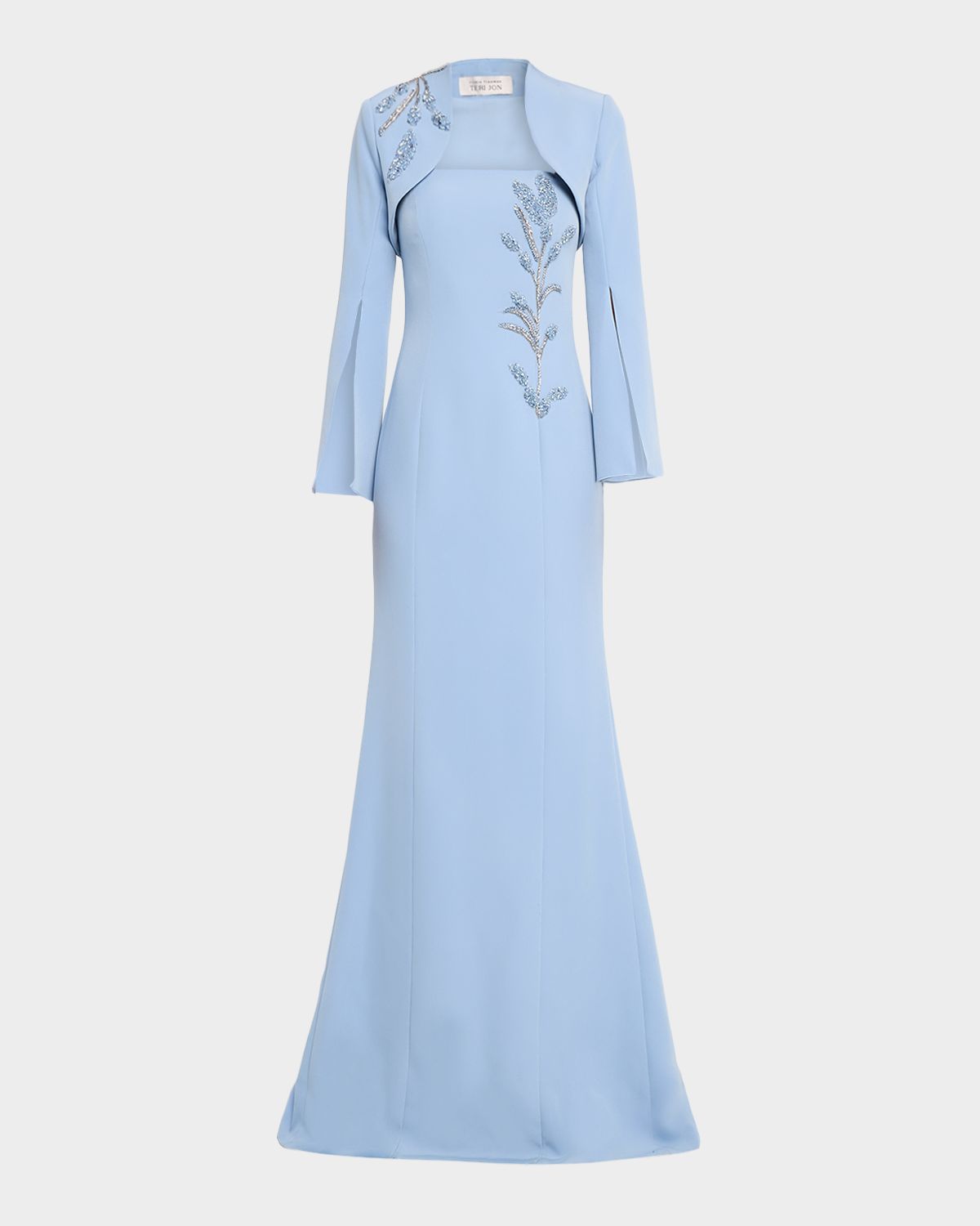 Rickie Freeman for Teri Jon Strapless Beaded Crepe Gown with Bolero | Thumbnail 6