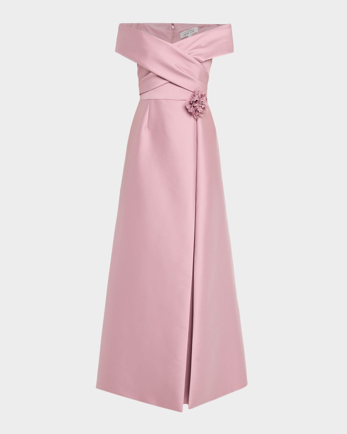 Rickie Freeman for Teri Jon Off-Shoulder Crossover Mikado Gown | Thumbnail 6