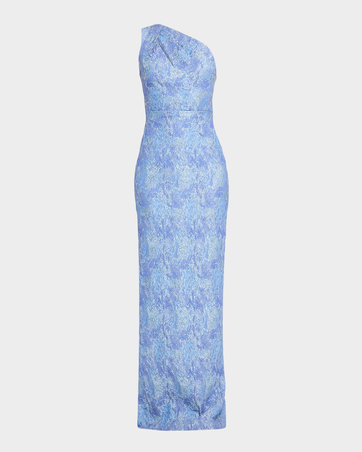 Rickie Freeman for Teri Jon One-Shoulder Metallic Jacquard Column Gown | Thumbnail 6 Rickie Freeman for Teri Jon One-Shoulder Metallic Jacquard Column Gown | Thumbnail 6