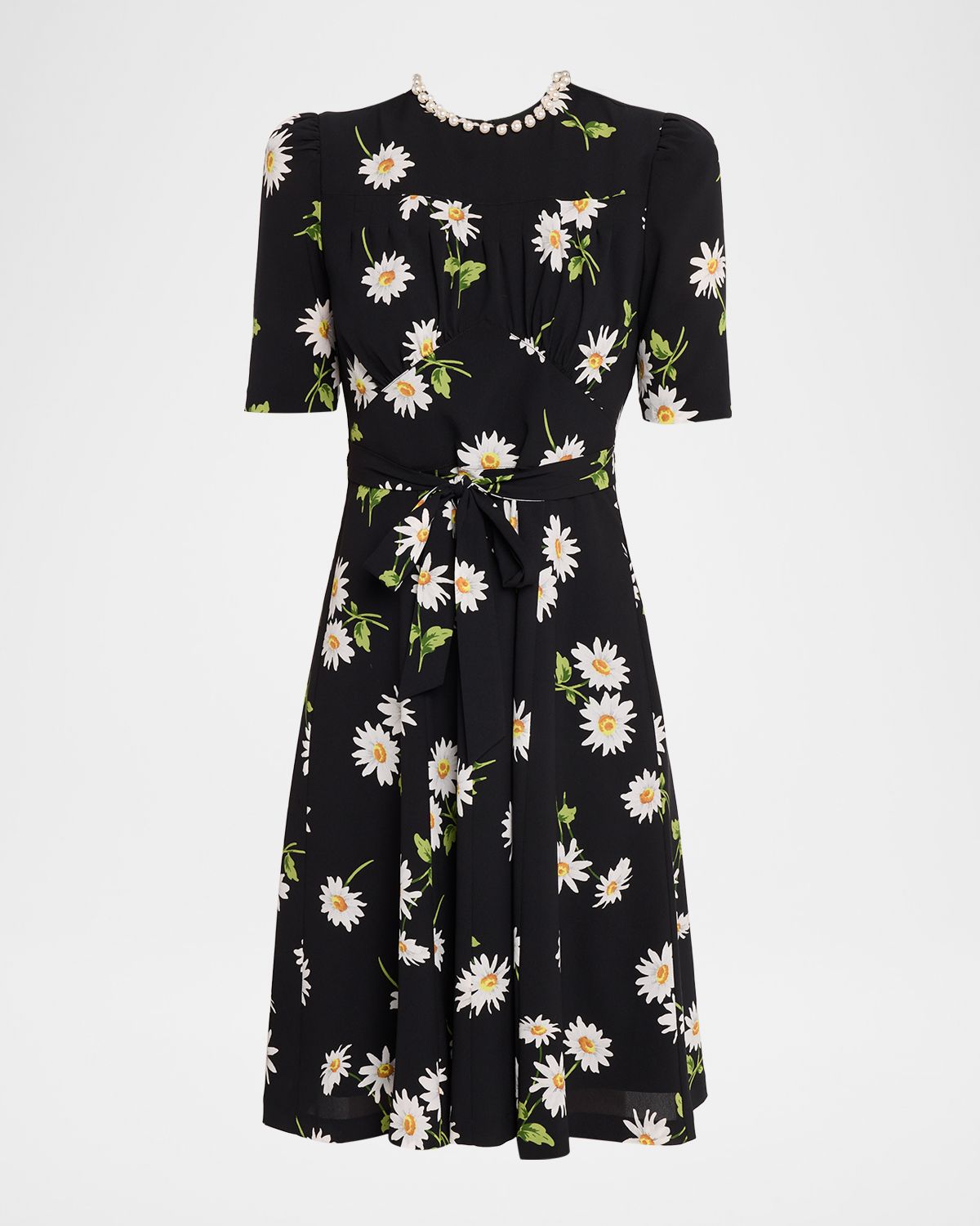Rickie Freeman for Teri Jon Floral-Print Crepe Dress