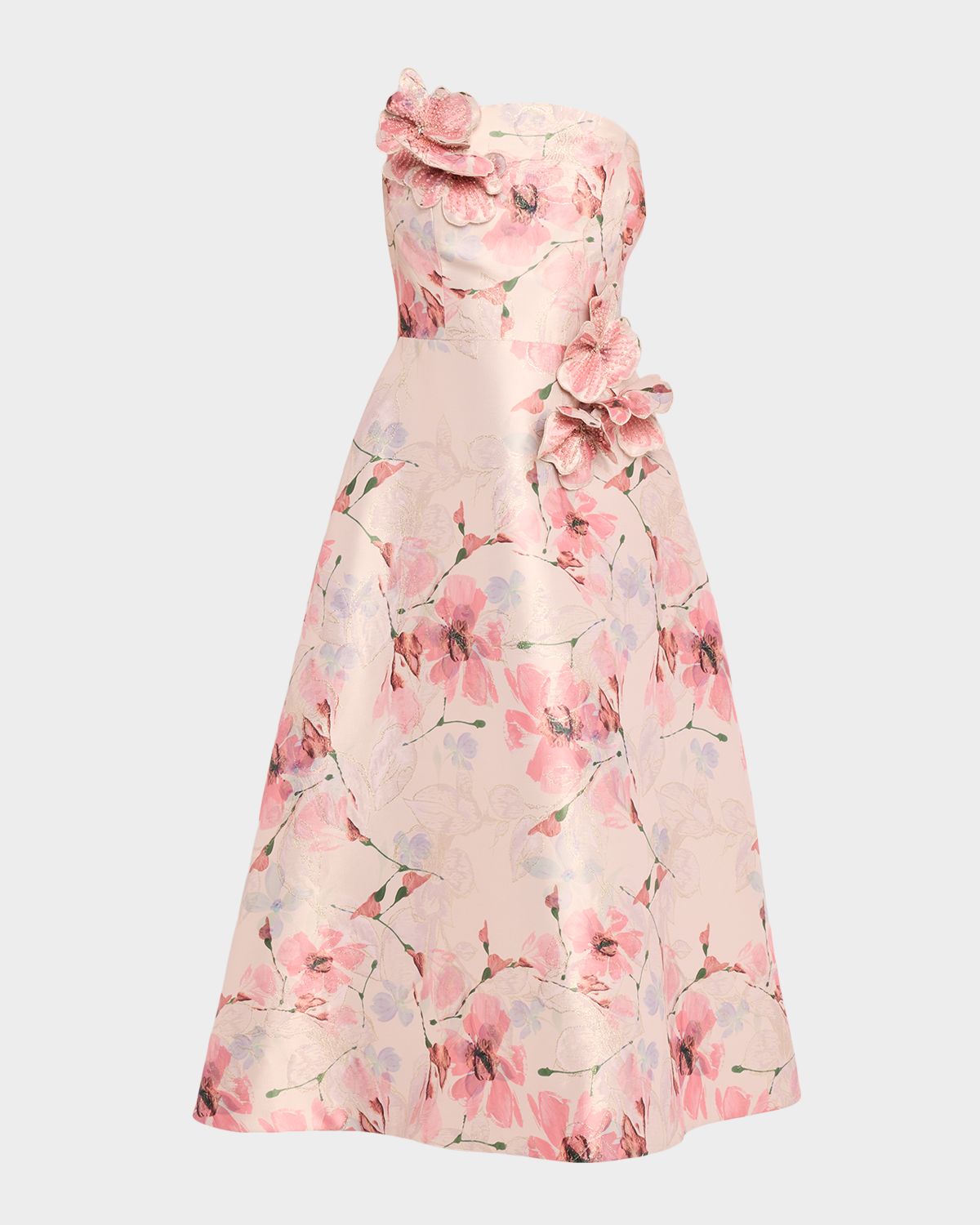 Rickie Freeman for Teri Jon Strapless Floral-Print Gazar Midi Dress | Thumbnail 6 Rickie Freeman for Teri Jon Strapless Floral-Print Gazar Midi Dress | Thumbnail 6