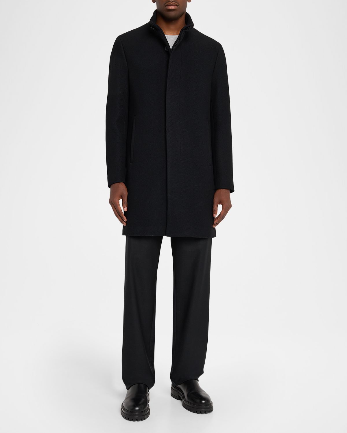Theory Men 's Belvin Melton-Textured Wool-Blend Coat