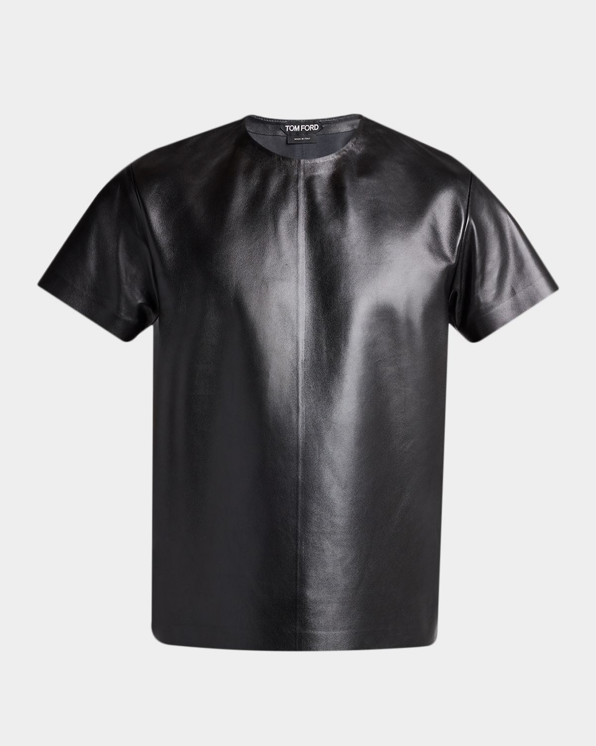 TOM FORD Men 's Napa Leather Short-Sleeve Shirt | Thumbnail 6