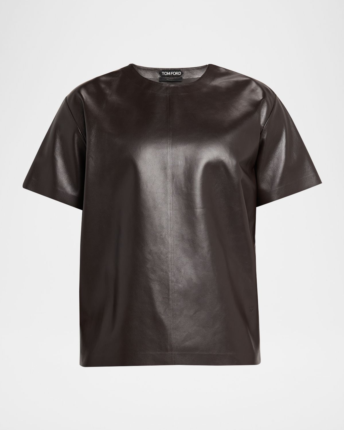 TOM FORD Men 's Napa Leather Short-Sleeve Shirt | Thumbnail 6