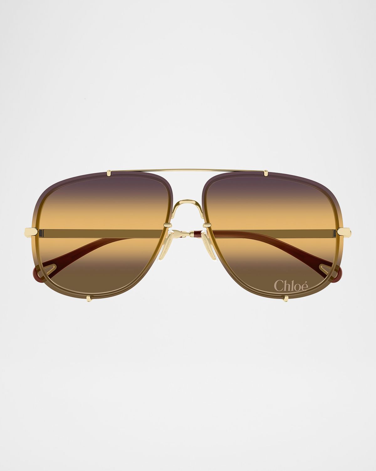 Chloe Ivy 62mm Metal Aviator Sunglasses