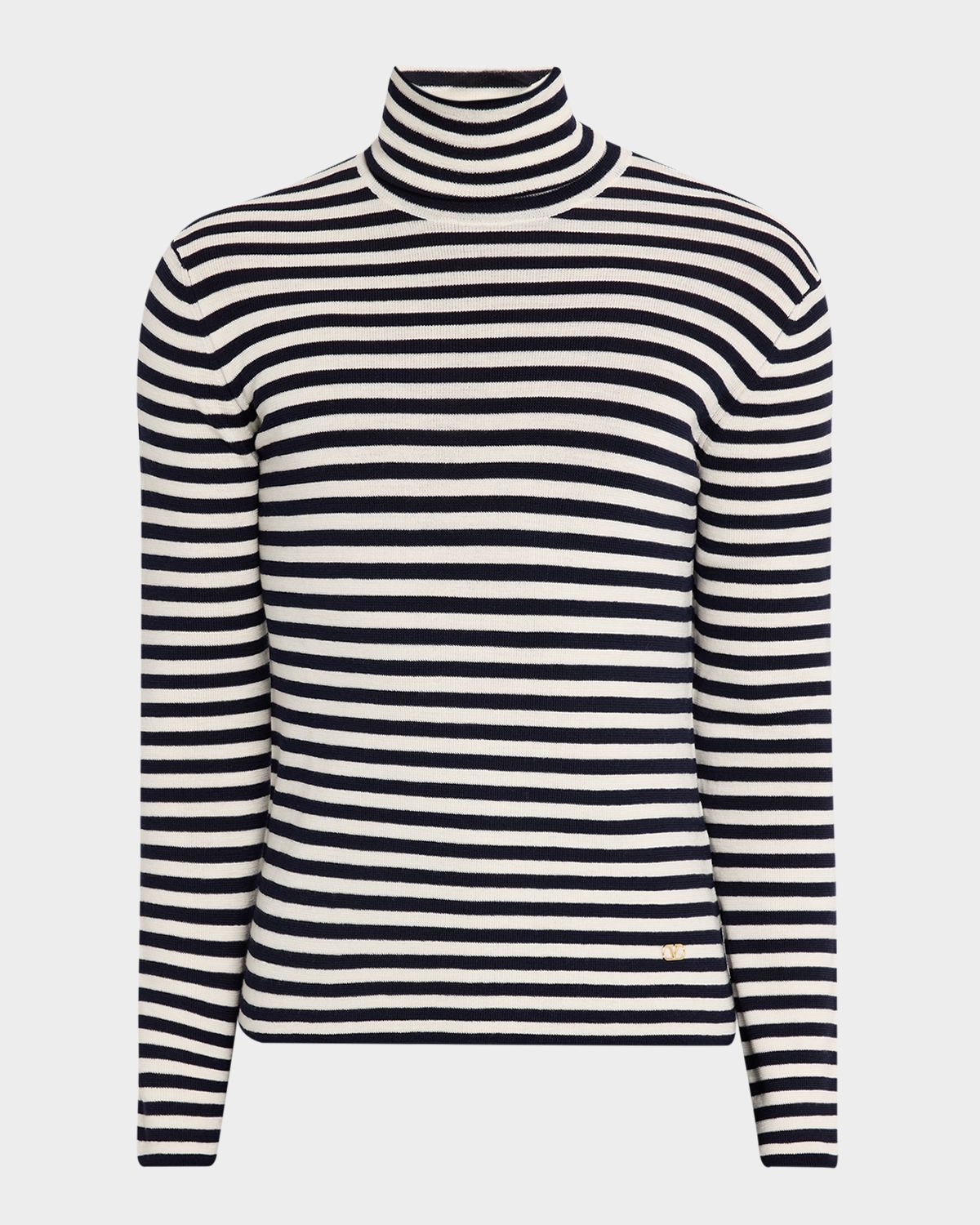 Valentino Garavani Men 's Long-Sleeve Stripe Turtleneck T-Shirt | Thumbnail 6 Valentino Garavani Men 's Long-Sleeve Stripe Turtleneck T-Shirt | Thumbnail 6