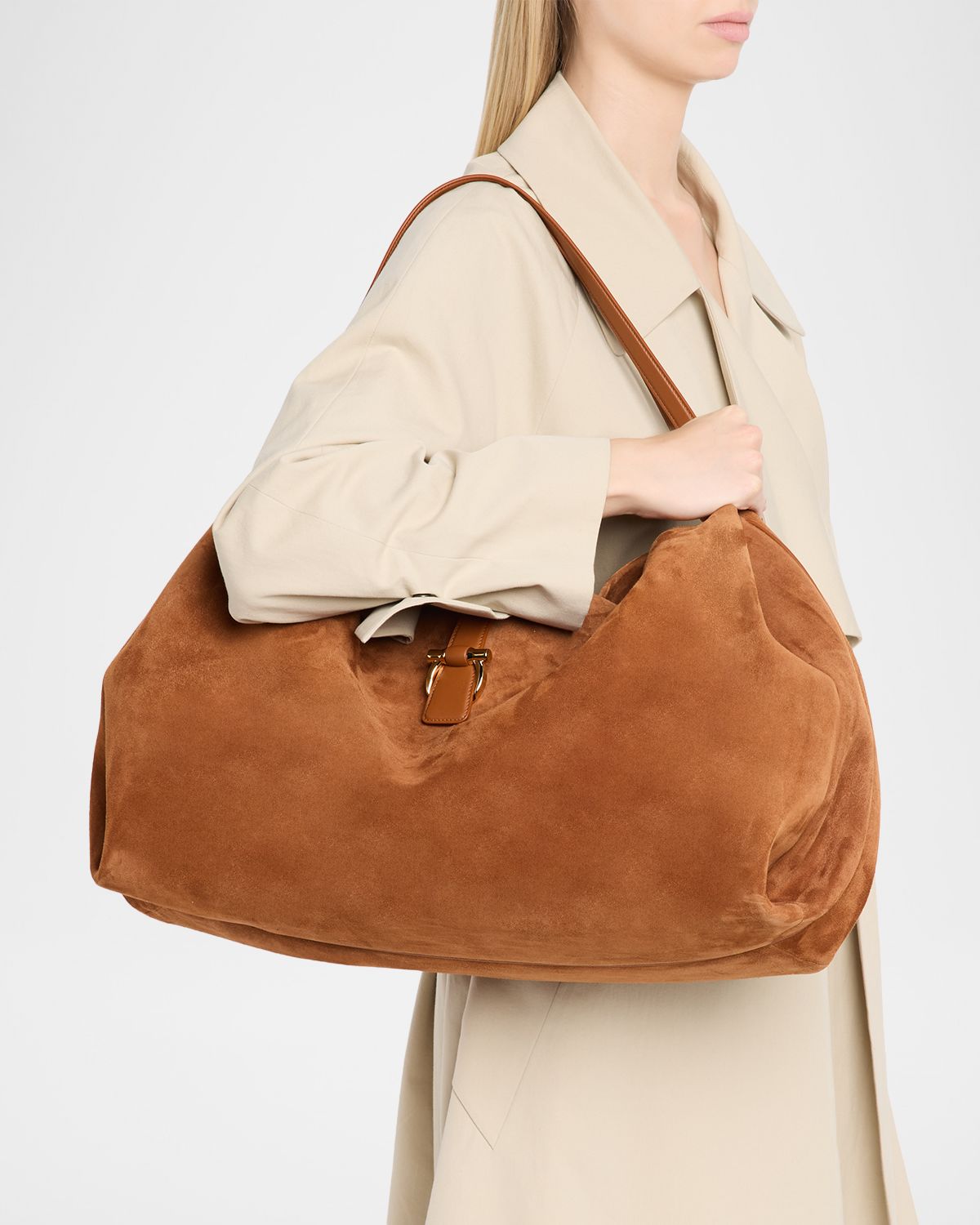 Ferragamo Slouchy Suede Tote Bag
