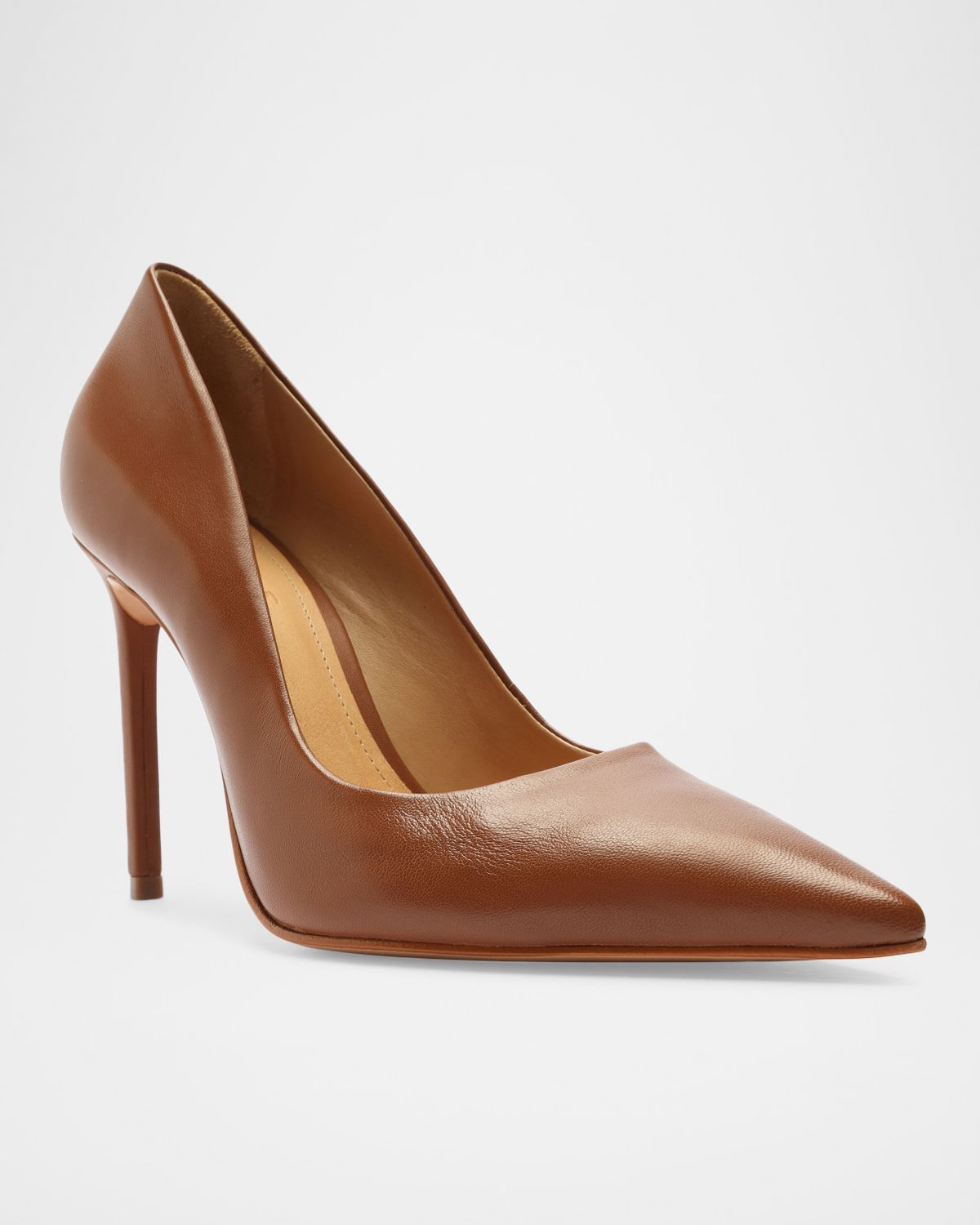 Schutz 100mm Lou Leather Pointed-Toe Pumps
