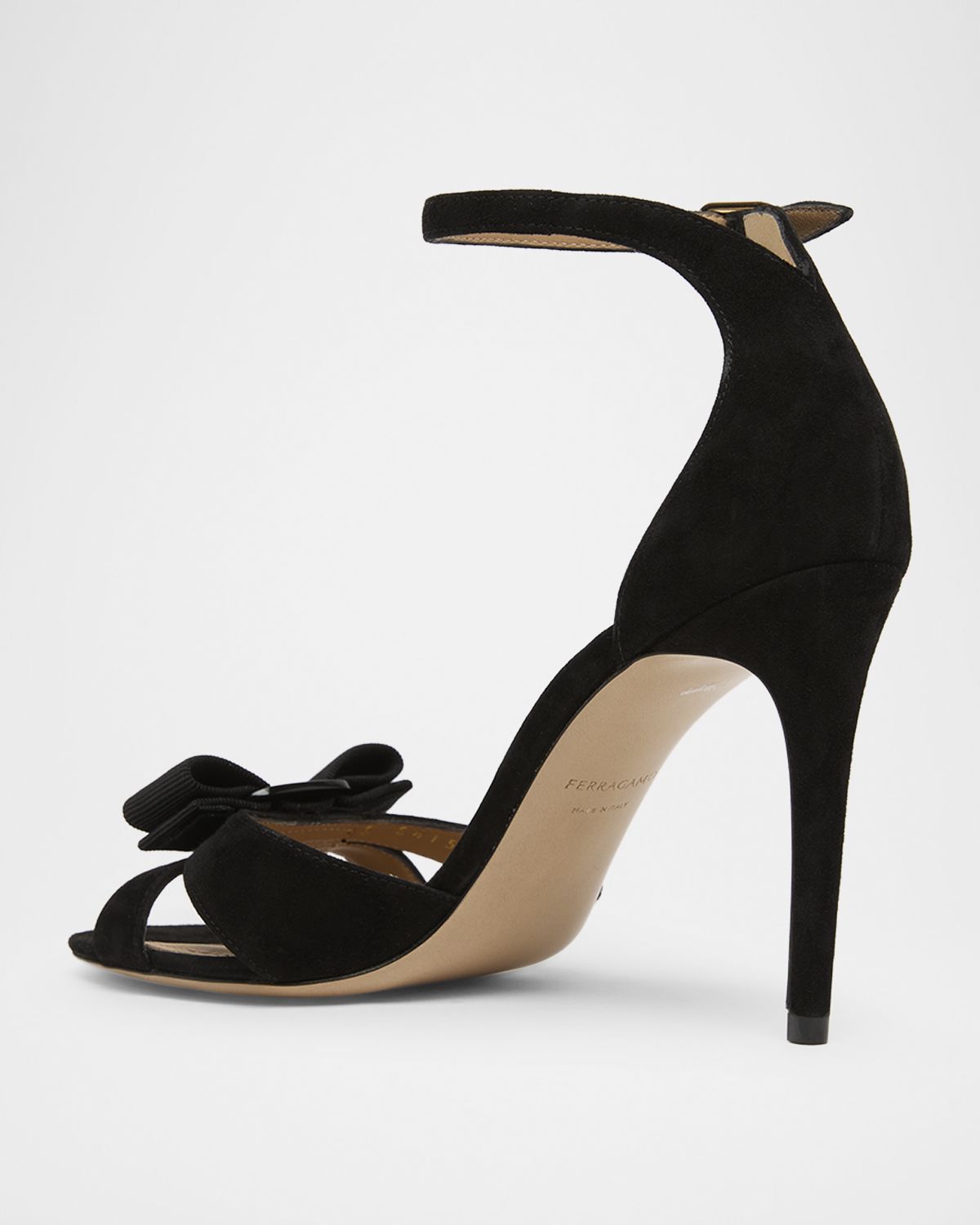 Ferragamo 95mm Roxy Suede Bow Pumps