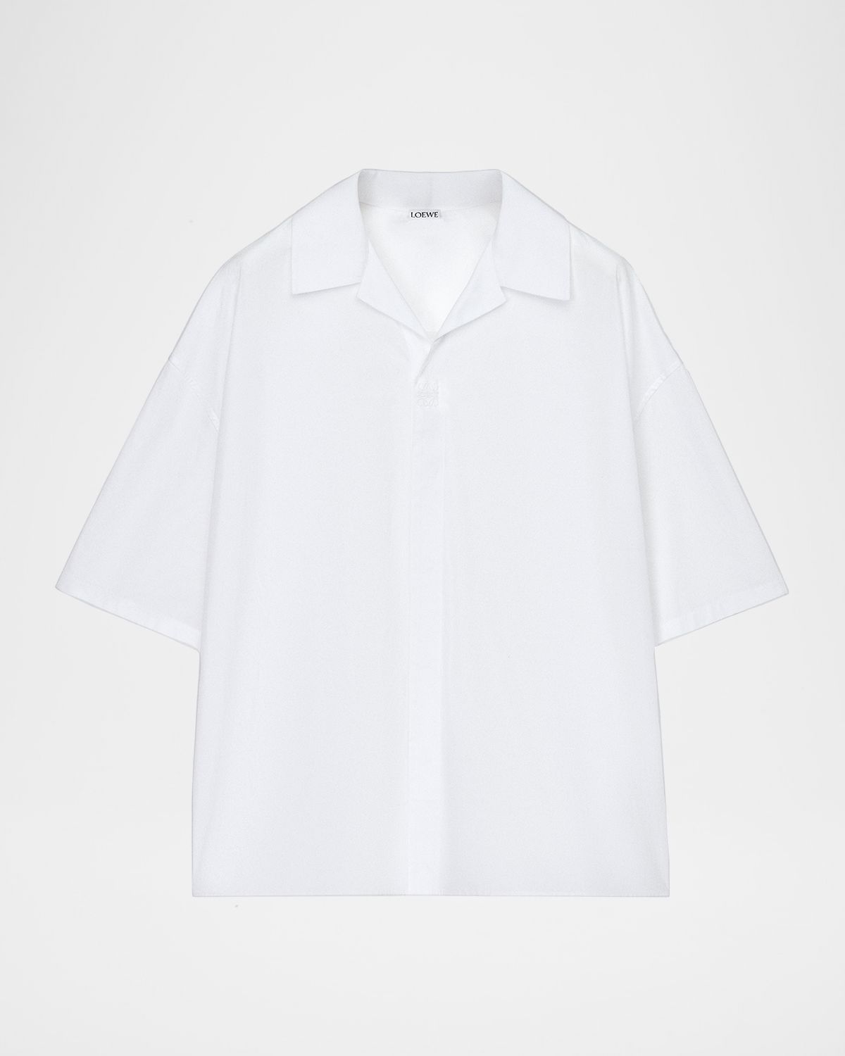 Loewe Men 's Anagram Concealed-Placket Camp Shirt