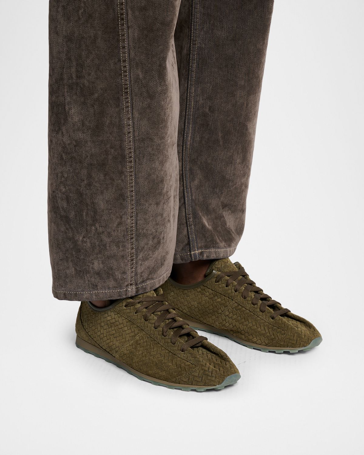 Jacquemus Men's Les Tennis Embossed Suede Low-Top Sneakers