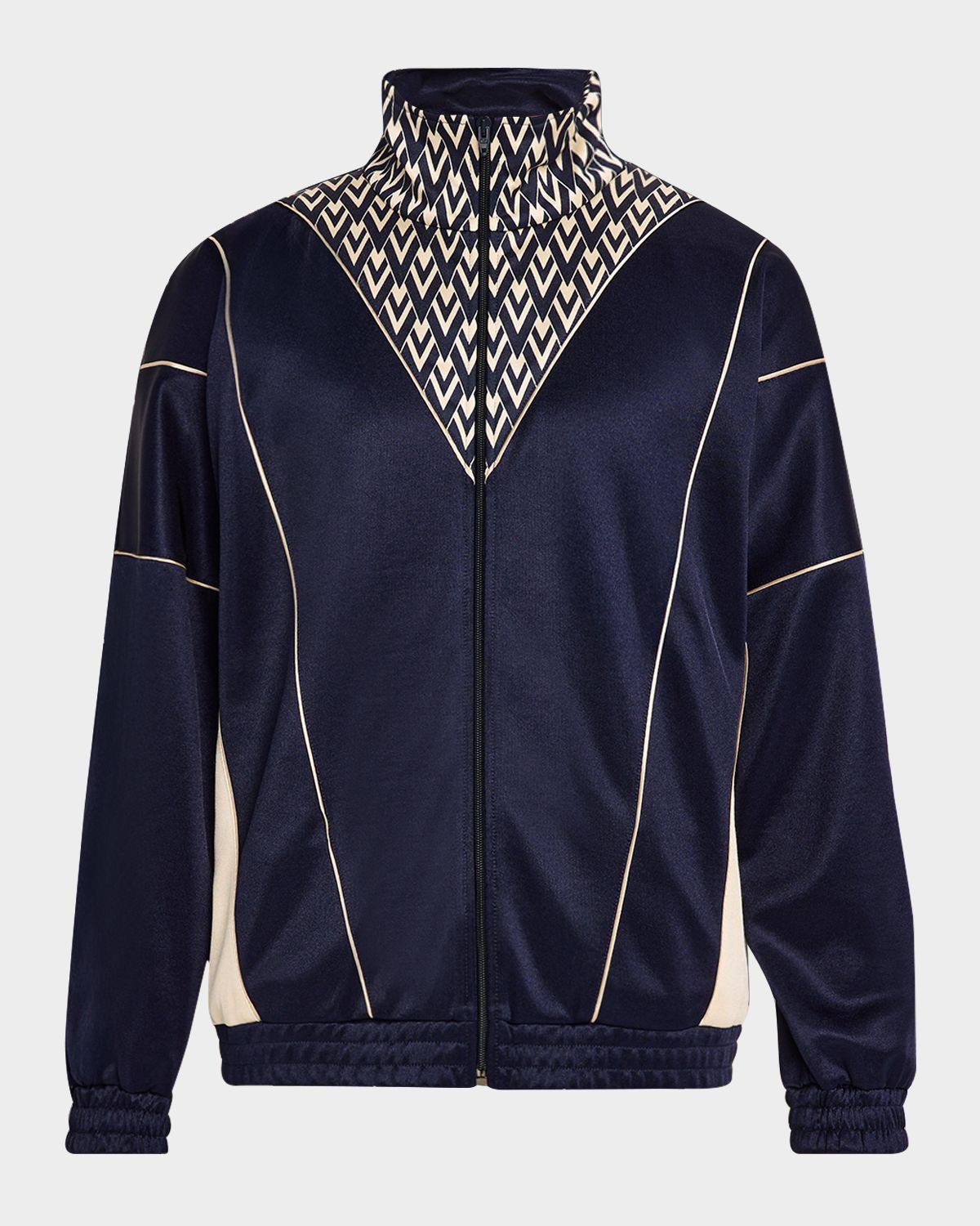 Valentino Garavani Men 's Acetate Inlaid Toute La V Full-Zip Sweatshirt