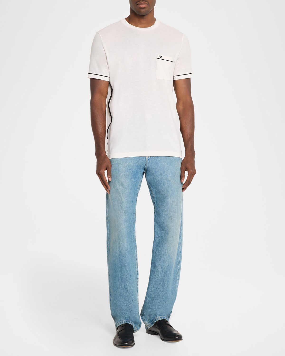 Ferragamo Men 's Embroidered-Gancio Pocket Crewneck T-Shirt | Thumbnail 5 Ferragamo Men 's Embroidered-Gancio Pocket Crewneck T-Shirt | Thumbnail 5