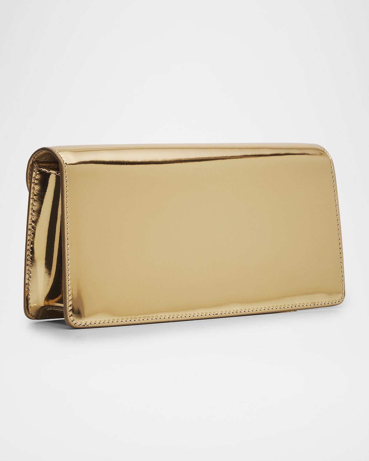 Ferragamo Laminated Leather Rhinestone Gancini Clutch Bag