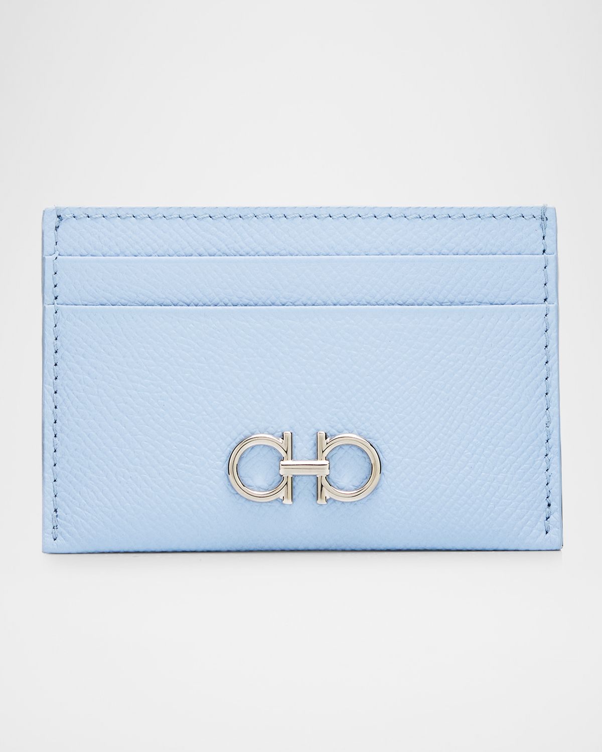 Ferragamo Gancini Hammered Leather Card Holder
