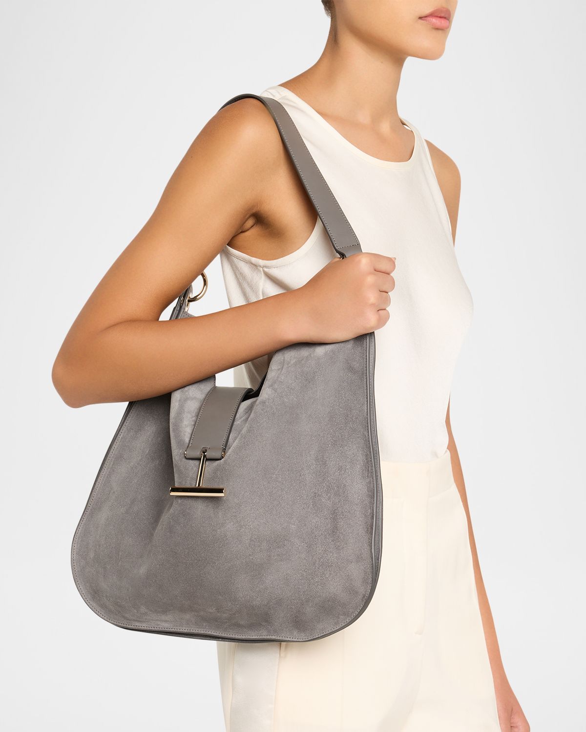 TOM FORD Tara Large Suede Leather Crossbody Bag