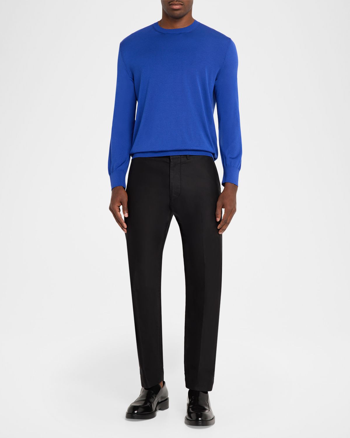 TOM FORD Men 's Silk Knit Crewneck Sweater | Thumbnail 2 TOM FORD Men 's Silk Knit Crewneck Sweater | Thumbnail 2