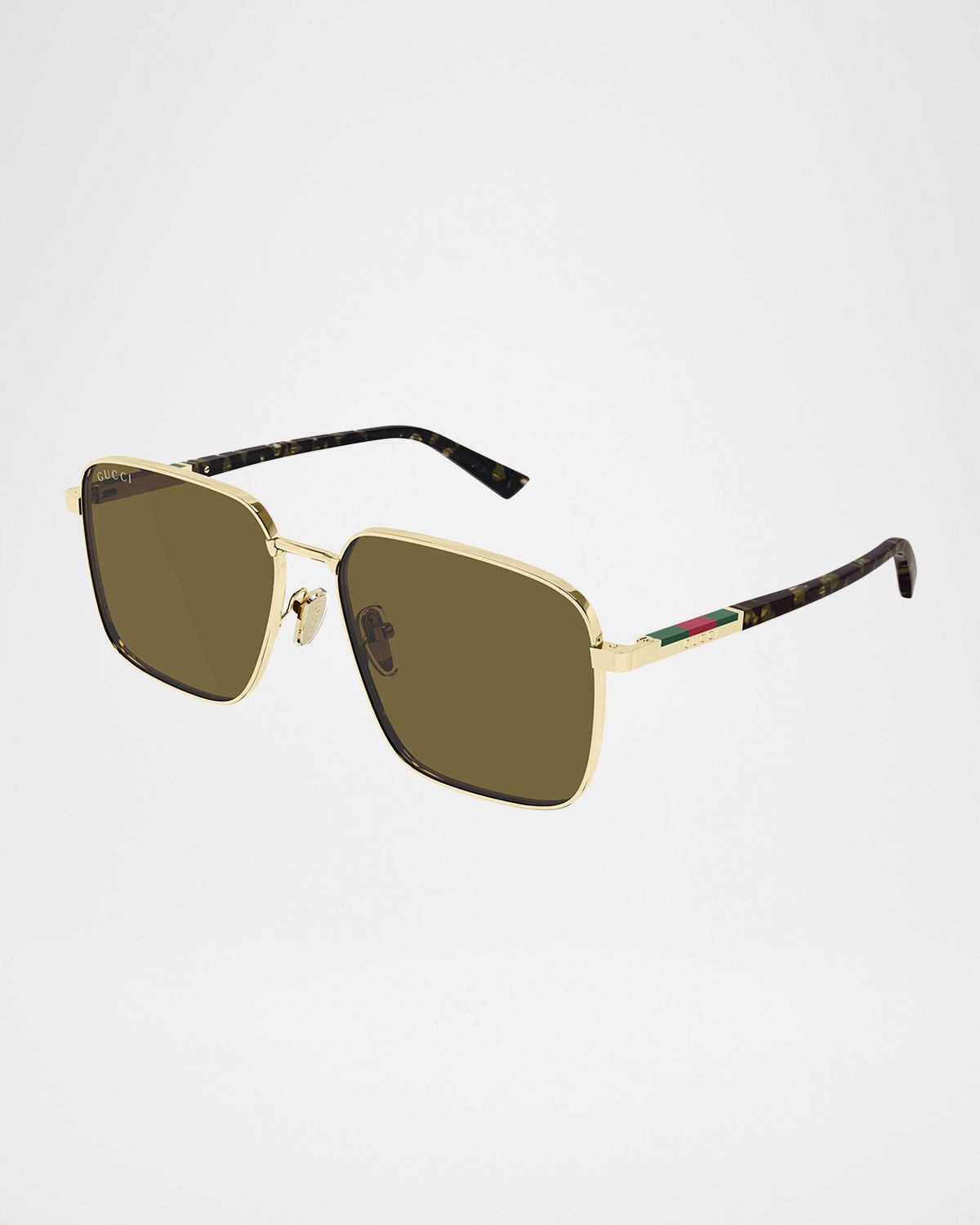 Gucci Subtle Web 60mm Metal Square Sunglasses