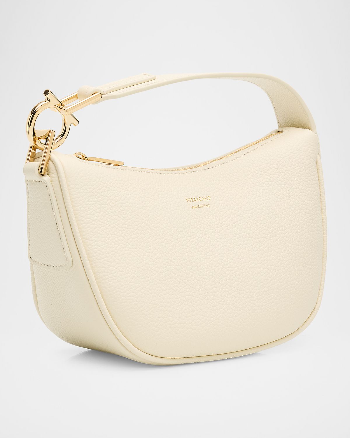 Ferragamo Smile Grain Leather Gancini Top-Handle Bag