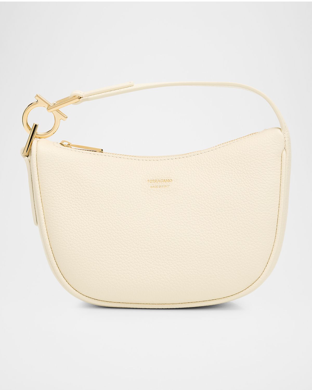 Ferragamo Smile Grain Leather Gancini Top-Handle Bag