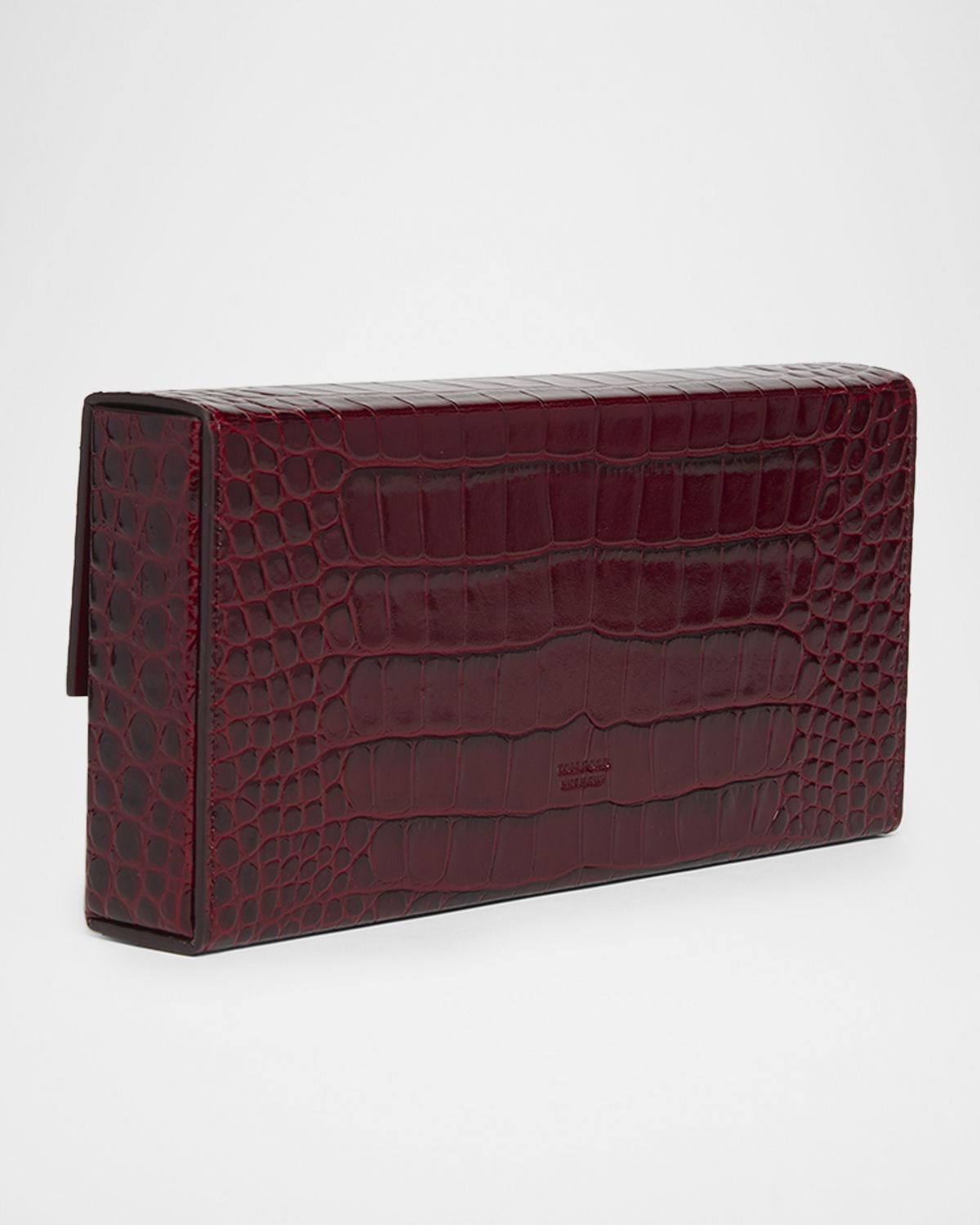 TOM FORD T-Latch Glossed Croc-Effect Leather Clutch Bag | Thumbnail 9
