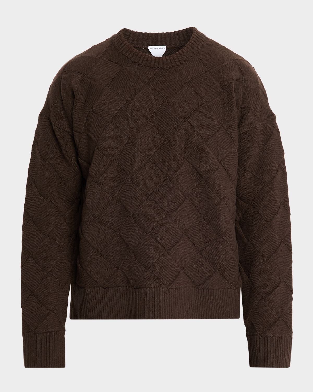 Bottega Veneta Men 's Intrecciato Wool Knit Crewneck Sweater | Thumbnail 6 Bottega Veneta Men 's Intrecciato Wool Knit Crewneck Sweater | Thumbnail 6