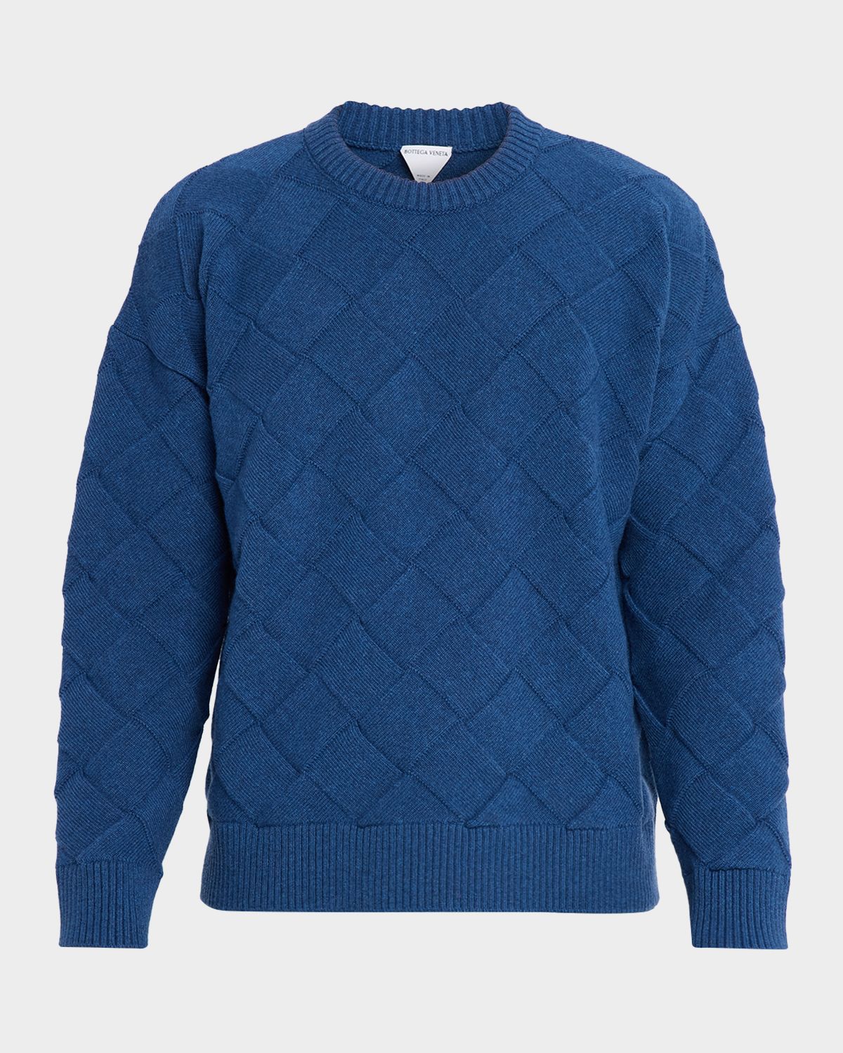 Bottega Veneta Men 's Intrecciato Wool Knit Crewneck Sweater | Thumbnail 6