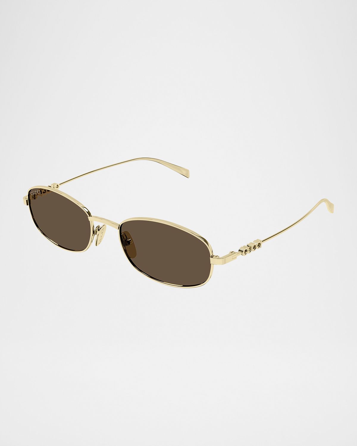 Gucci Block 54mm Metal Oval Sunglasses